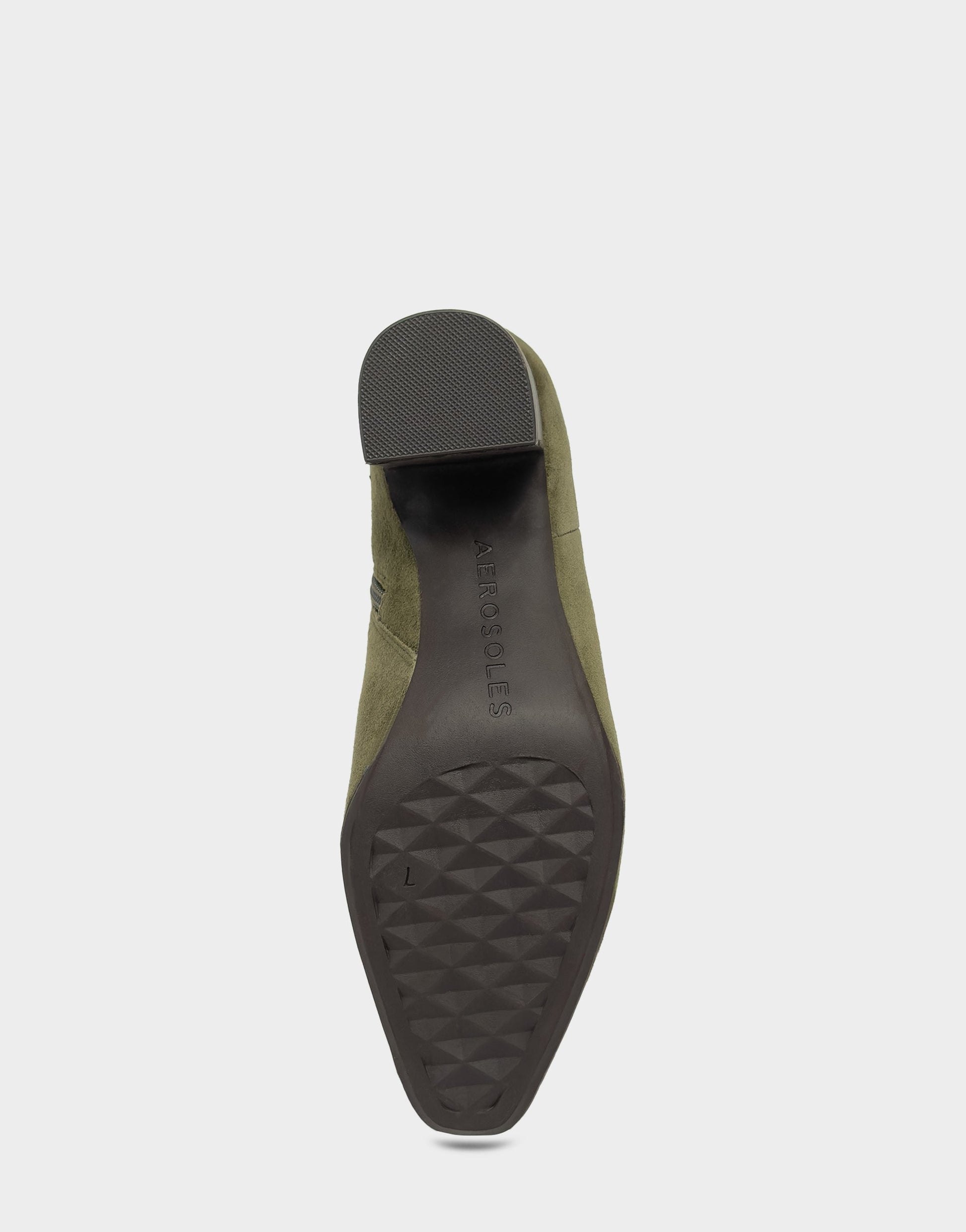 Aerosoles Comfortable Women's Mid Block Heel Bootie In Green Suede
