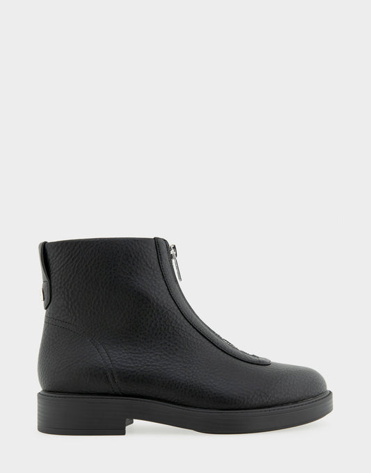 Aerosoles Comfortable Women's Low Block Heel Bootie In Black Faux Nubuck
