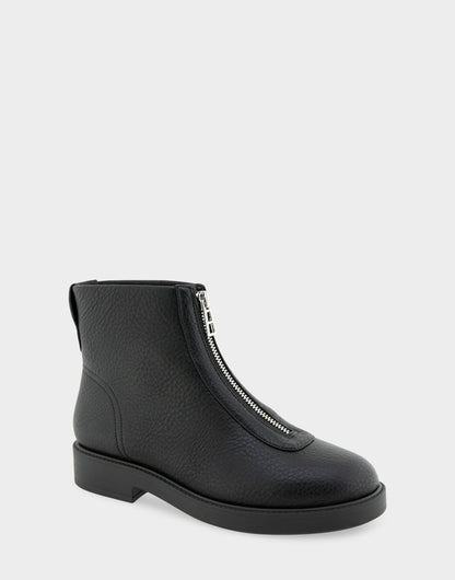 Aerosoles Comfortable Women's Low Block Heel Bootie In Black Faux Nubuck