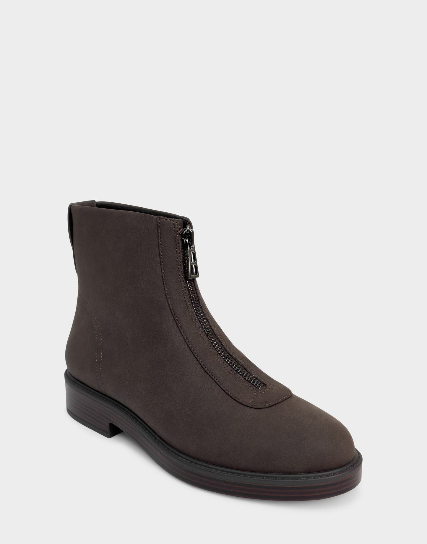 Aerosoles Comfortable Women's Low Block Heel Bootie In Brown Faux Nubuck