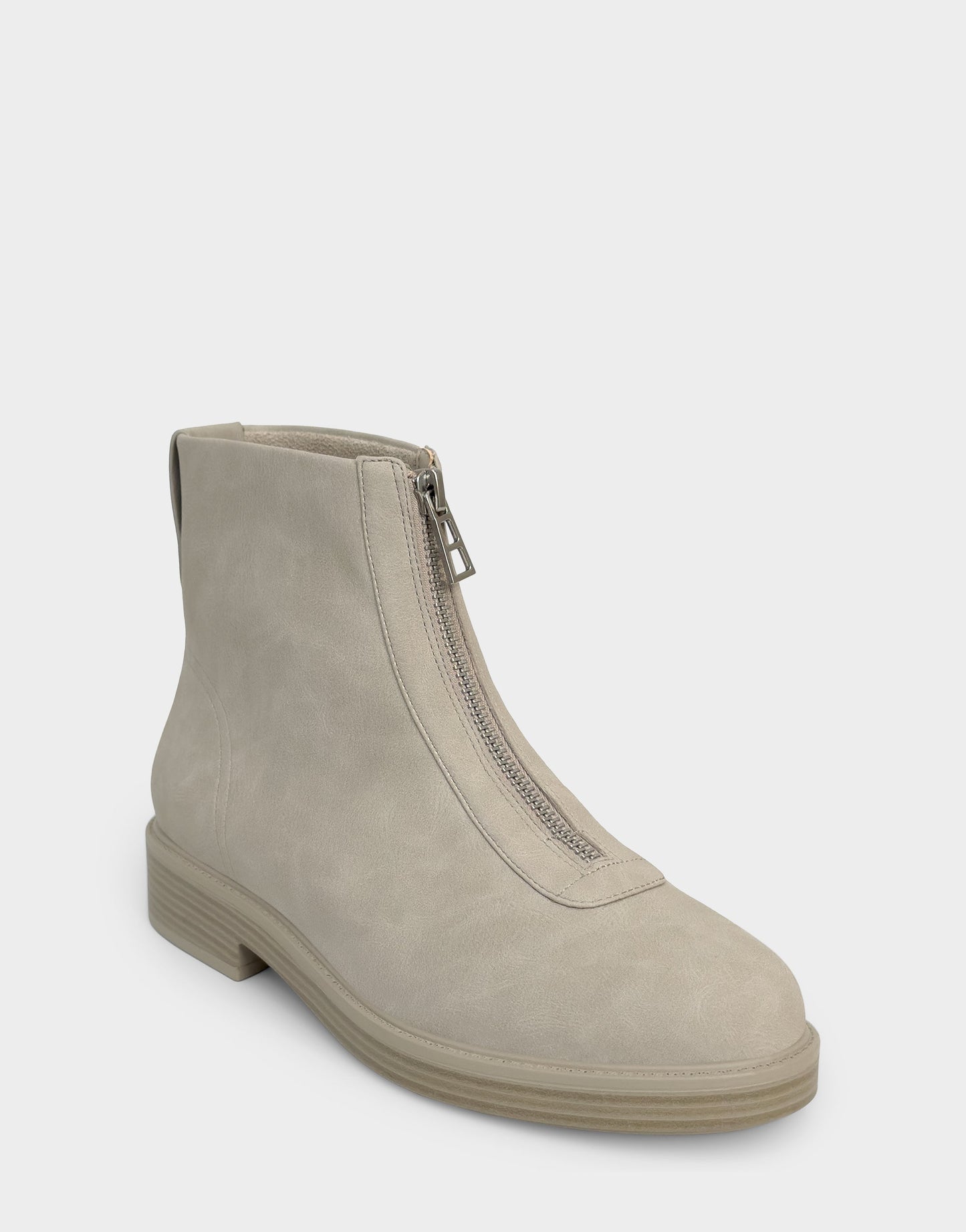 Aerosoles Comfortable Women's Low Block Heel Bootie In Beige Faux Nubuck