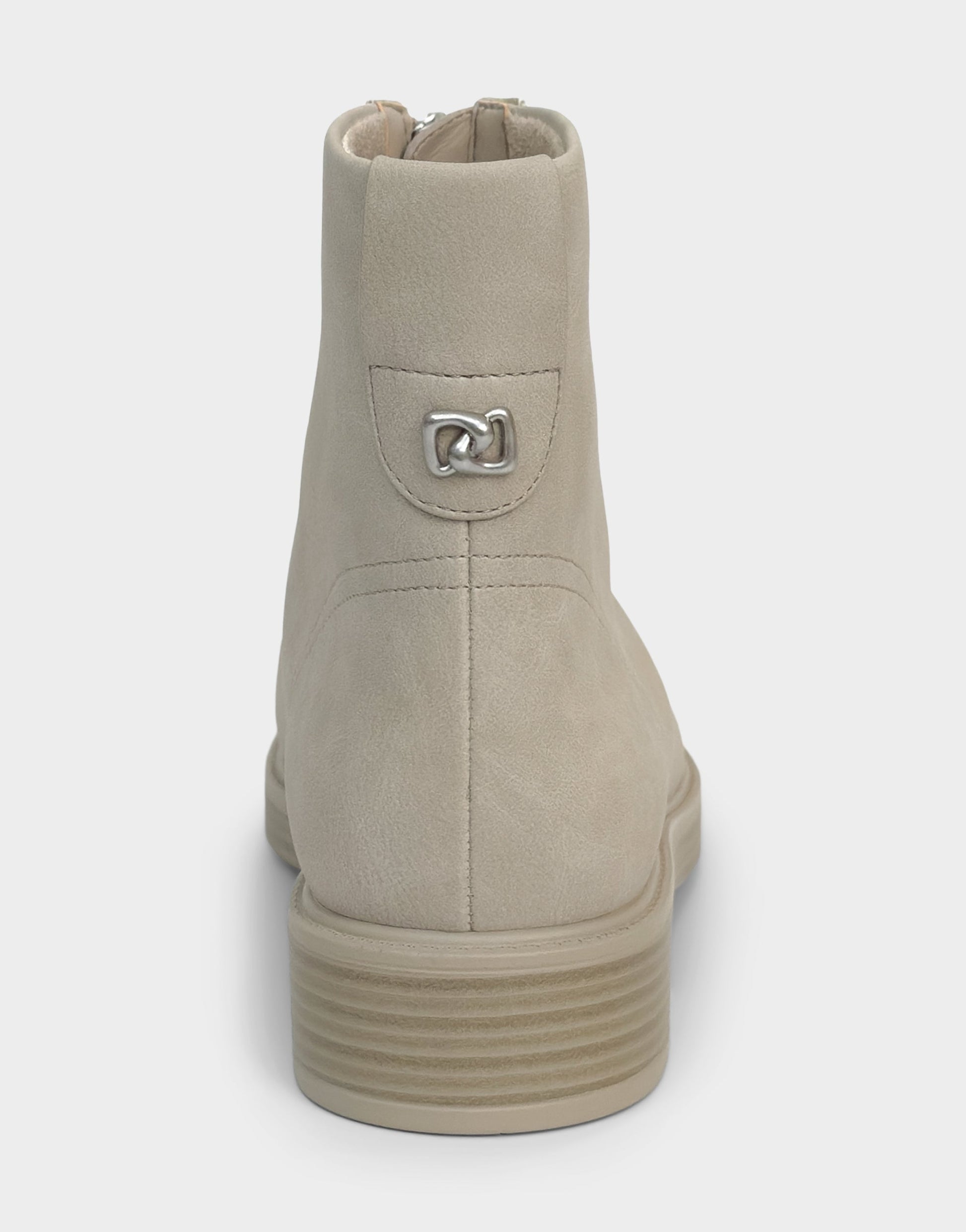 Aerosoles Comfortable Women's Low Block Heel Bootie In Beige Faux Nubuck