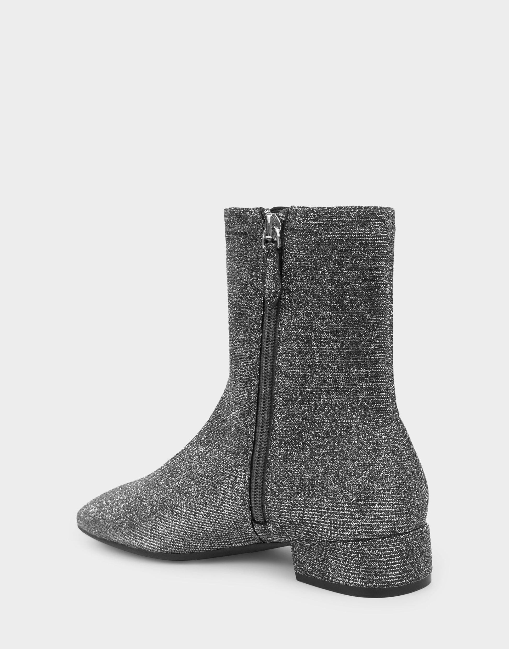 Aerosoles Comfortable Women's Low Block Heel Bootie In Gunmetal Fabric