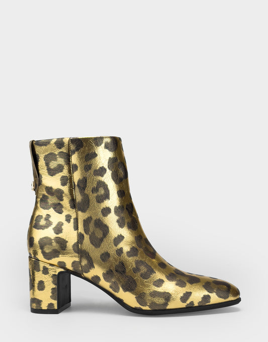Aerosoles Comfortable Women's Mid Block Heel Bootie In Animal Print Faux Leather