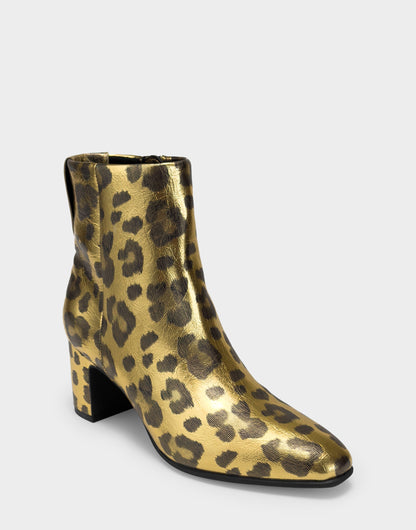 Aerosoles Comfortable Women's Mid Block Heel Bootie In Animal Print Faux Leather