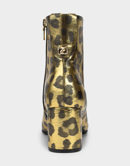 Aerosoles Comfortable Women's Mid Block Heel Bootie In Animal Print Faux Leather