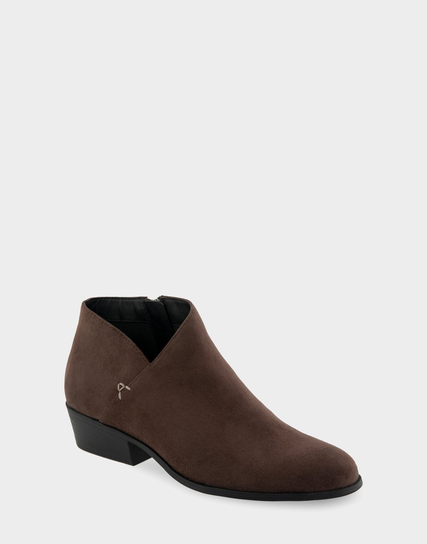 Aerosoles Comfortable Women's Asymmetrical Envelope Low Bootie in Java Faux Suede