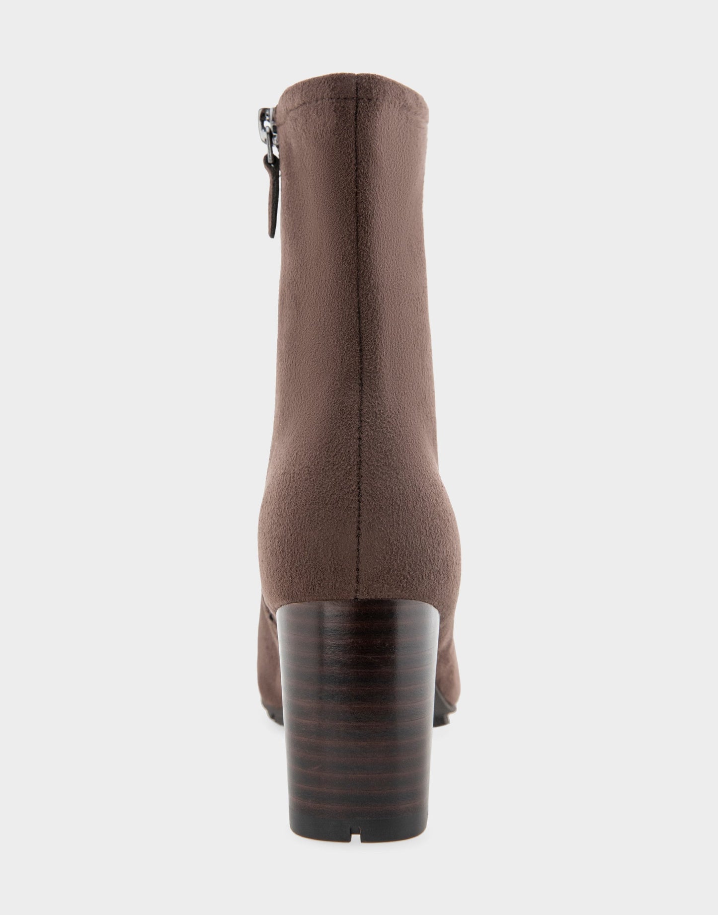 Aerosoles Comfortable Women's Mid Block Heel Bootie In Brown Faux Suede