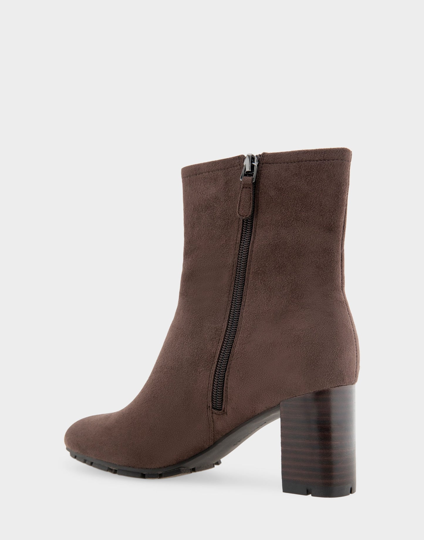 Aerosoles Comfortable Women's Mid Block Heel Bootie In Brown Faux Suede