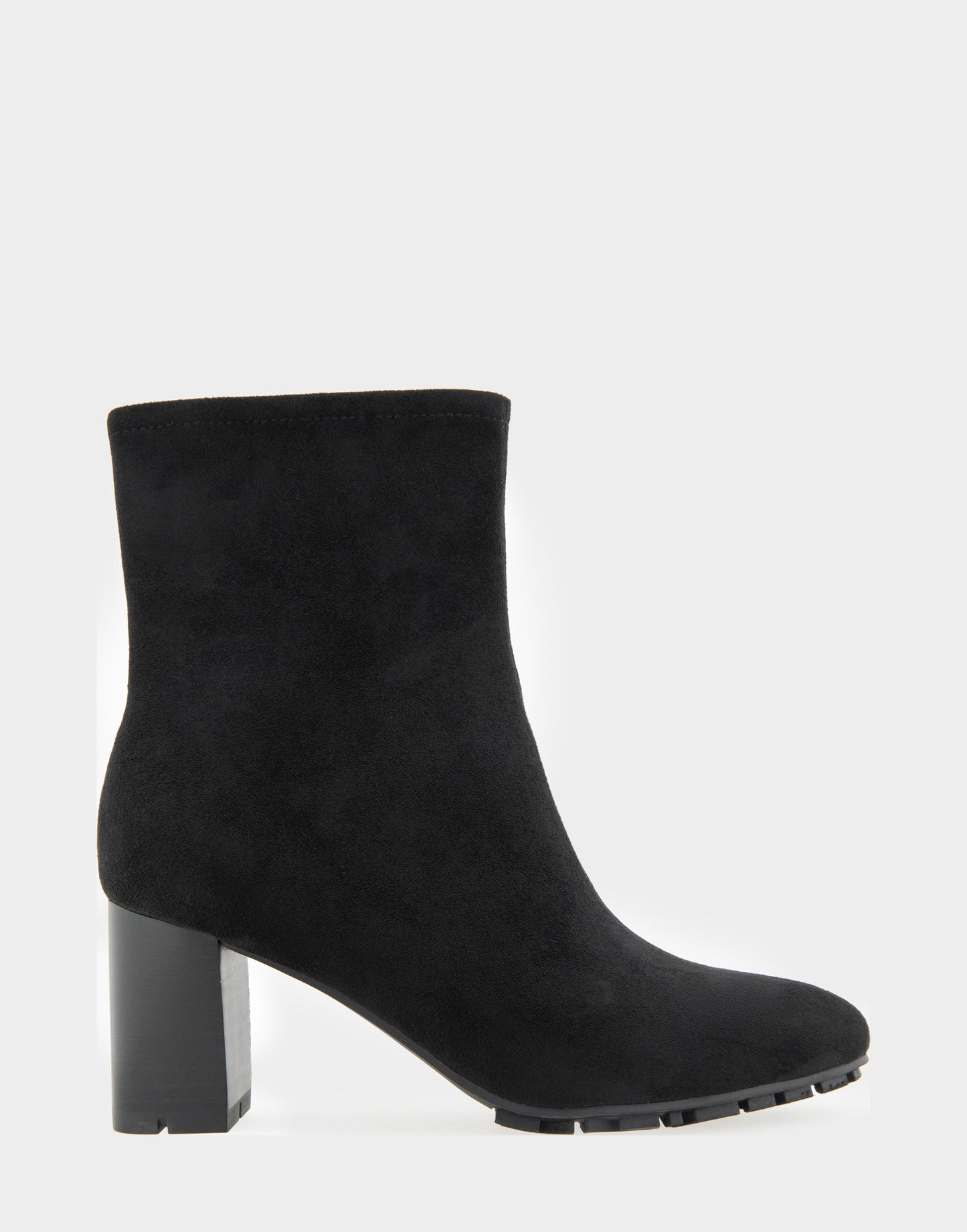 Aerosoles Comfortable Women's Mid Block Heel Bootie In Black Faux Suede