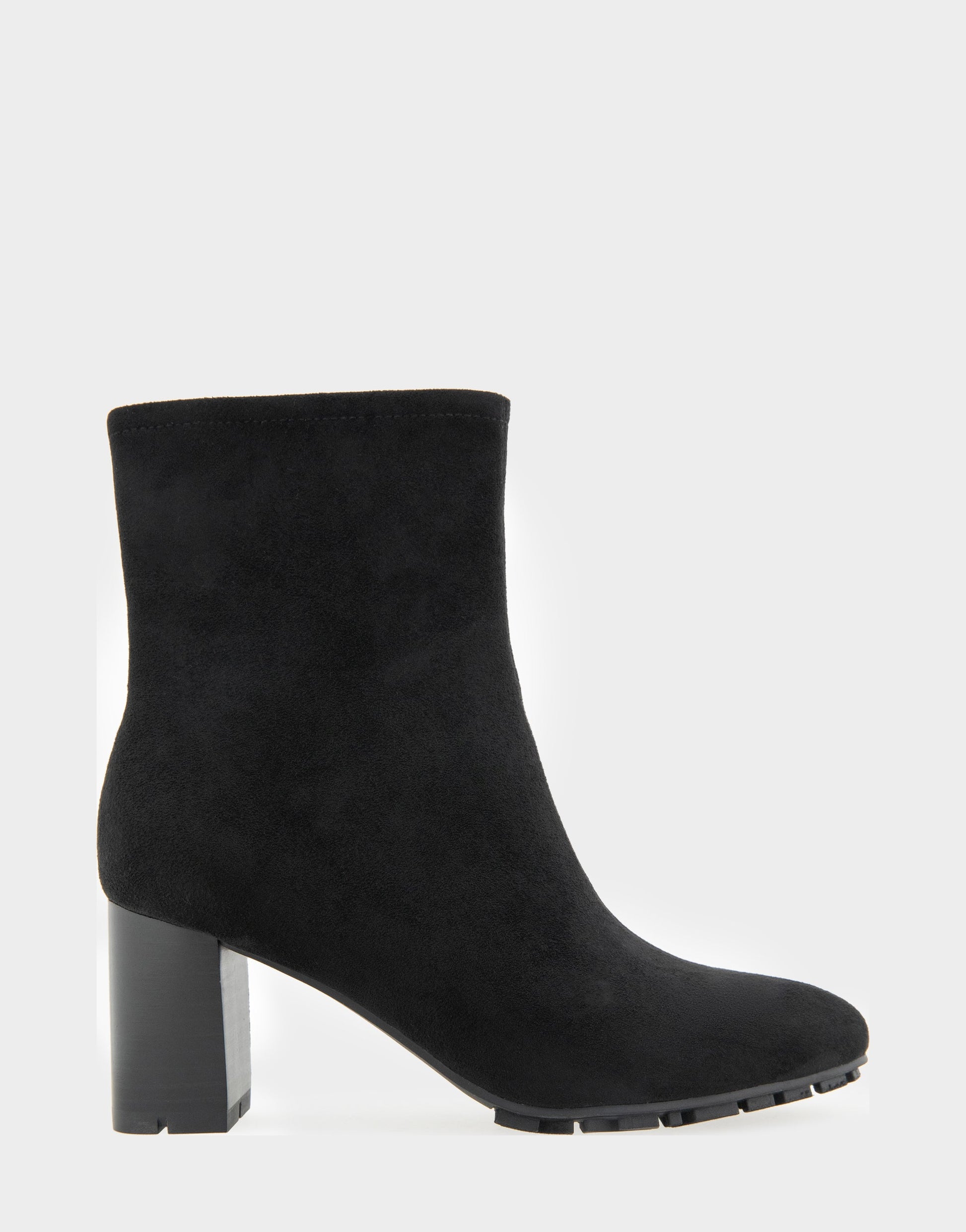 Aerosoles Comfortable Women's Mid Block Heel Bootie In Black Faux Suede