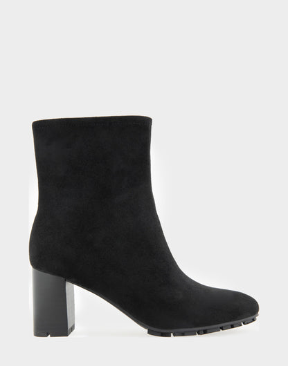 Aerosoles Comfortable Women's Mid Block Heel Bootie In Black Faux Suede