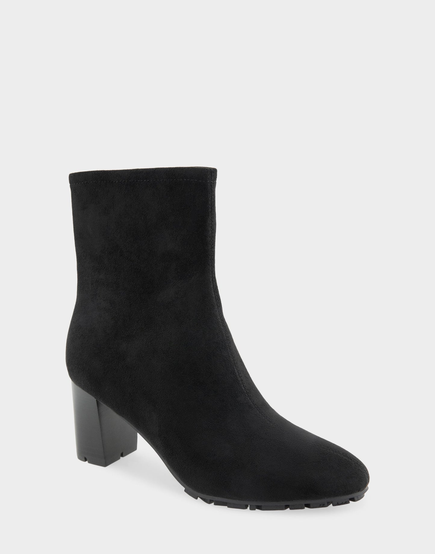 Aerosoles Comfortable Women's Mid Block Heel Bootie In Black Faux Suede
