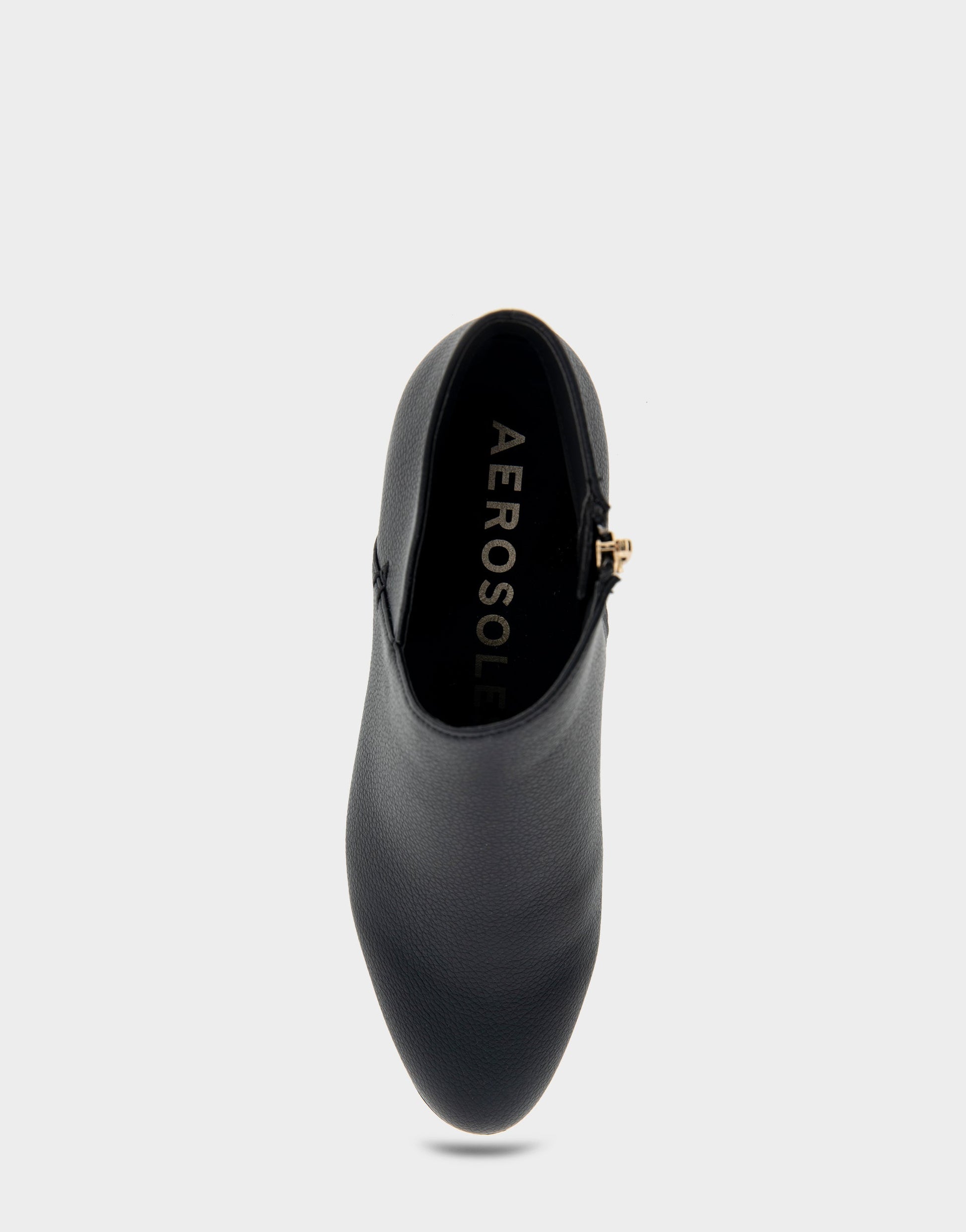 Aerosoles Comfortable Women's Asymmetrical Envelope Low Bootie in Black Faux Leather