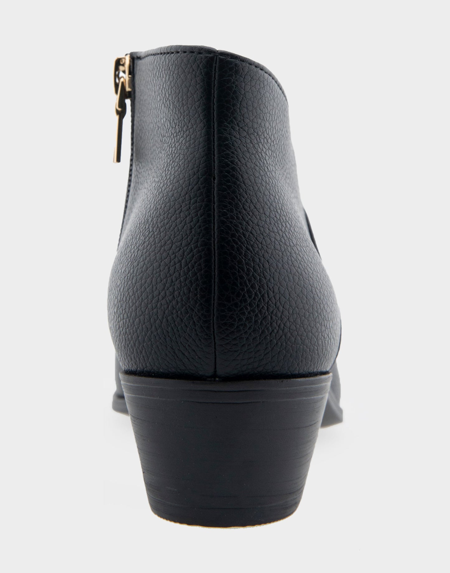 Aerosoles Comfortable Women's Asymmetrical Envelope Low Bootie in Black Faux Leather