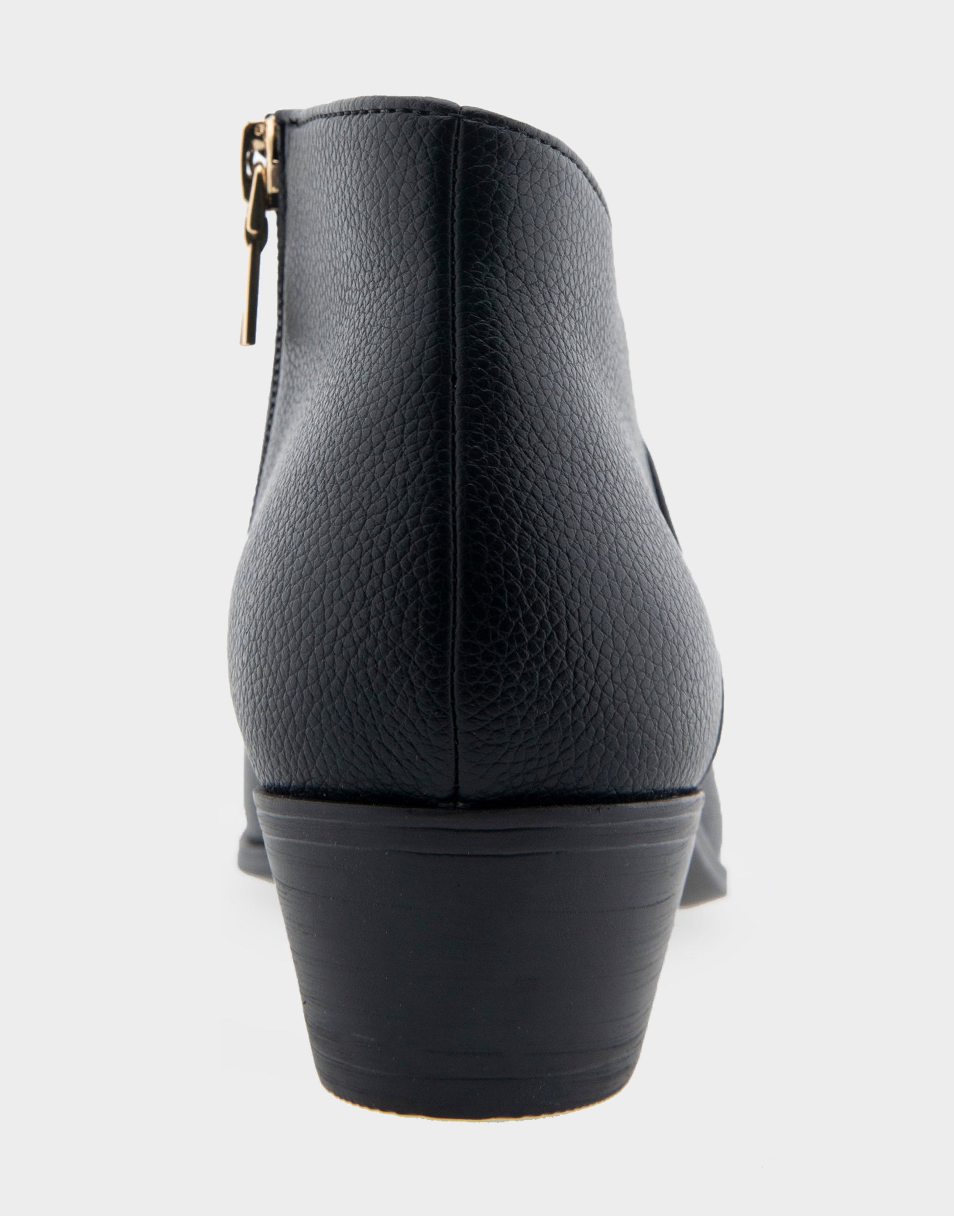 Aerosoles Comfortable Women's Asymmetrical Envelope Low Bootie in Black Faux Leather