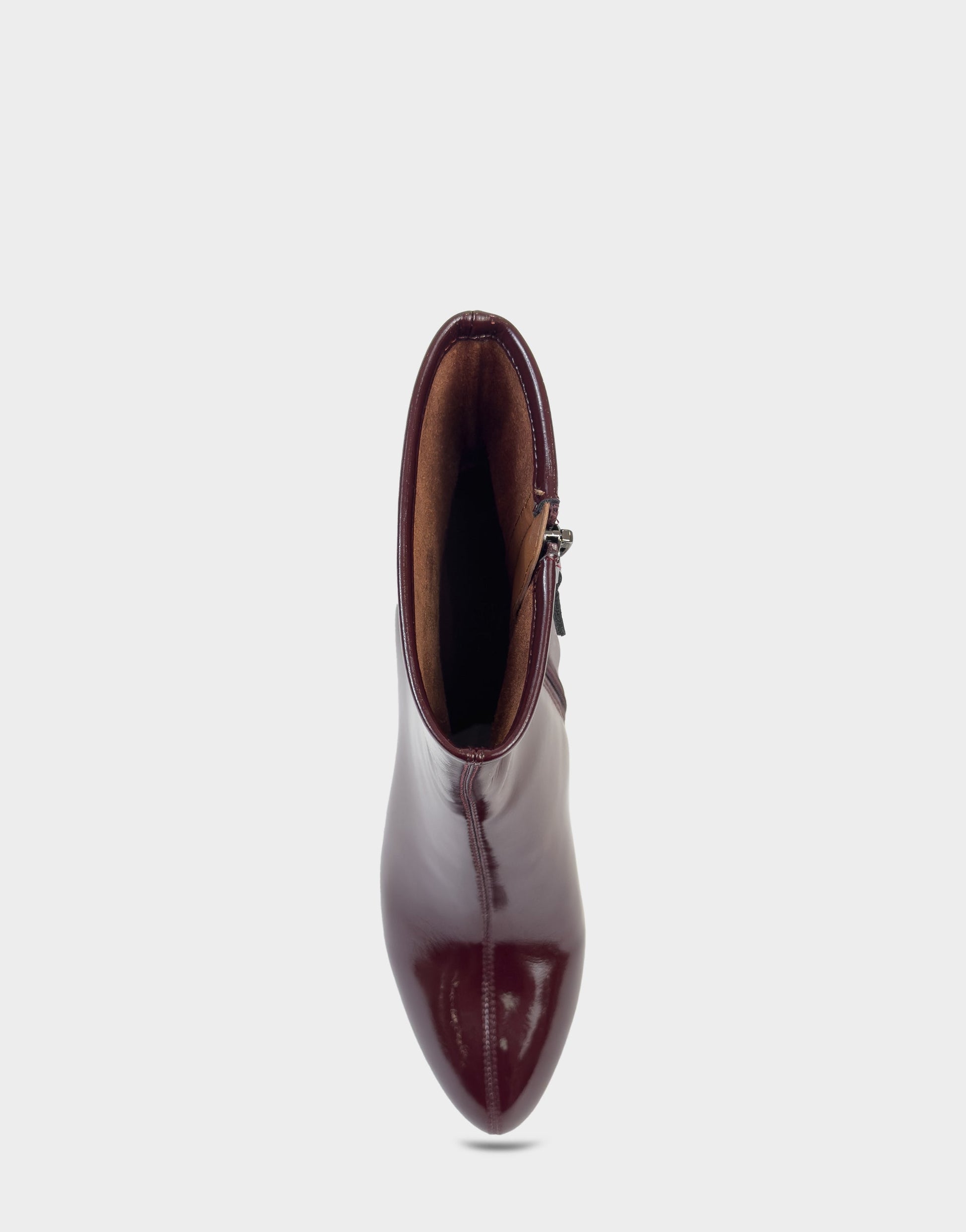 Aerosoles Comfortable Women's Mid Block Heel Bootie In Burgundy Patent Faux Leather