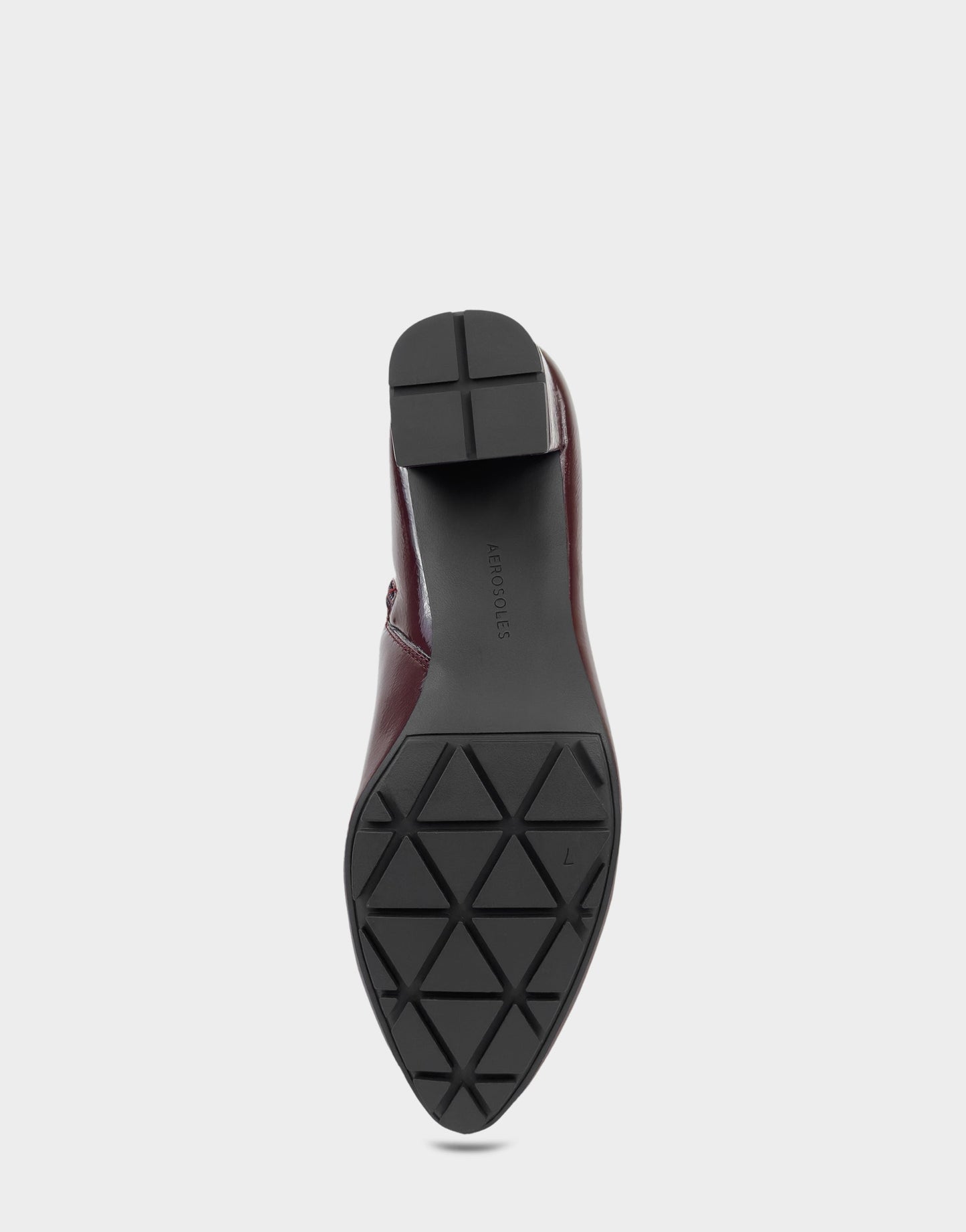Aerosoles Comfortable Women's Mid Block Heel Bootie In Burgundy Patent Faux Leather