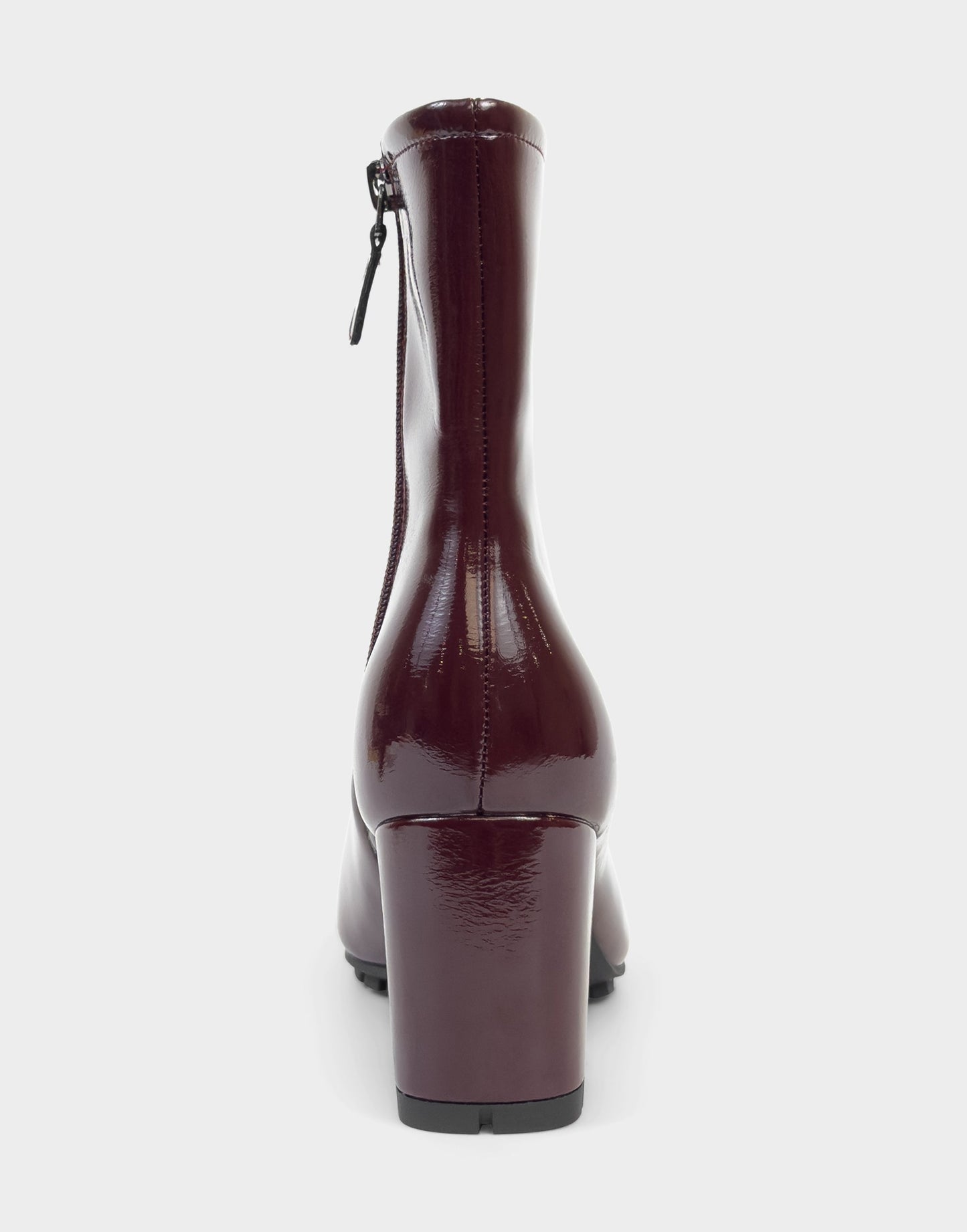 Aerosoles Comfortable Women's Mid Block Heel Bootie In Burgundy Patent Faux Leather