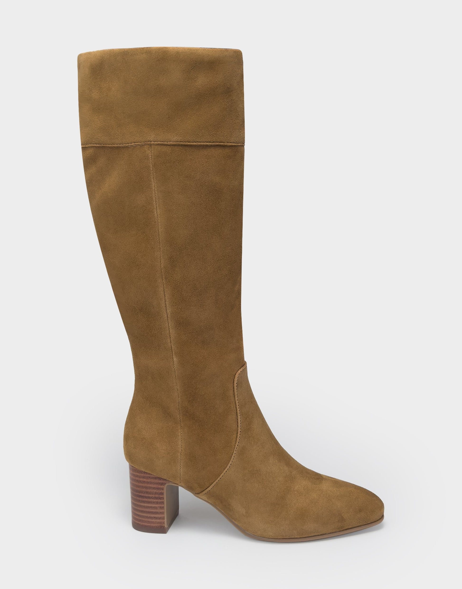 Aerosoles Comfortable Women's Mid Block Heel Boot In Brown Suede