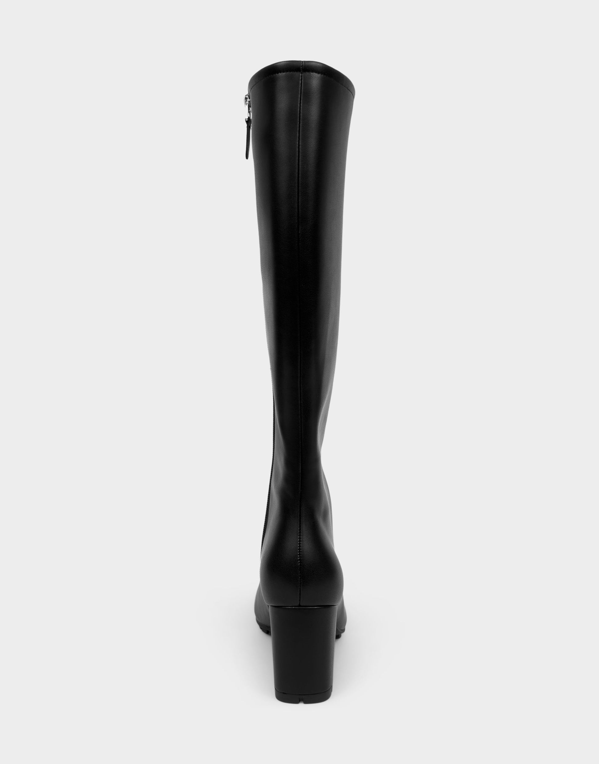 Aerosoles Comfortable Women's Mid Block Heel Boot In Black Faux Leather