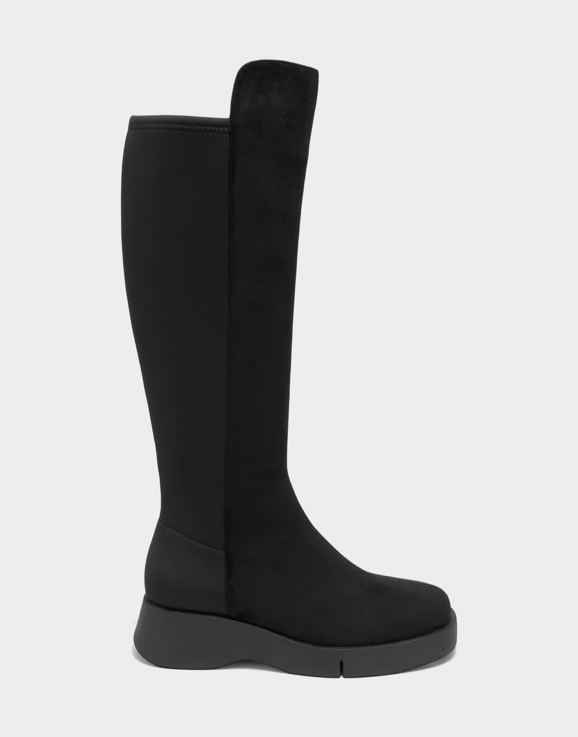 Aerosoles Comfortable Women's Flatform Boot In Black Leather