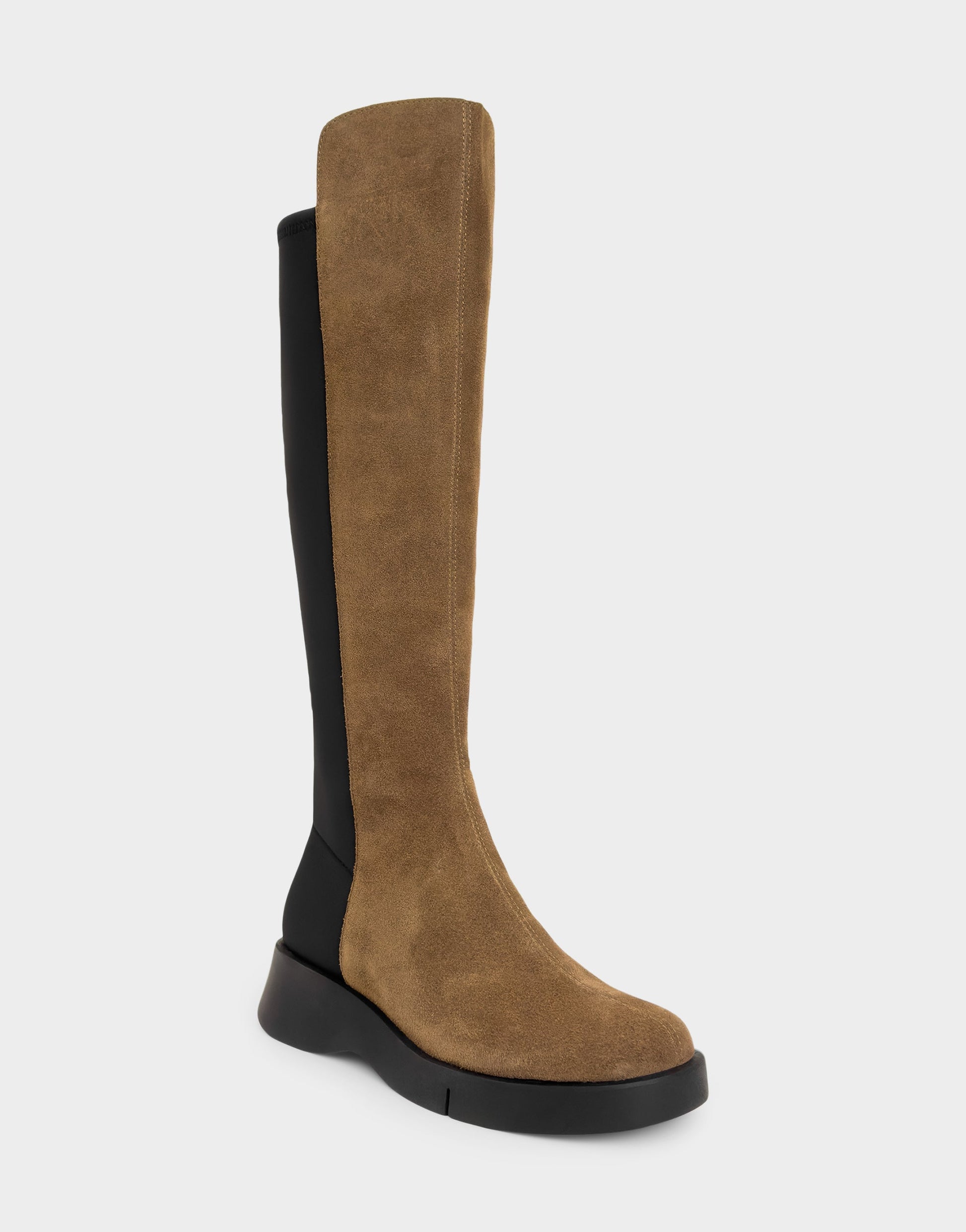 Aerosoles Comfortable Women's Flatform Boot In Brown Suede