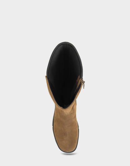 Aerosoles Comfortable Women's Flatform Boot In Brown Suede