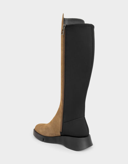 Aerosoles Comfortable Women's Flatform Boot In Brown Suede
