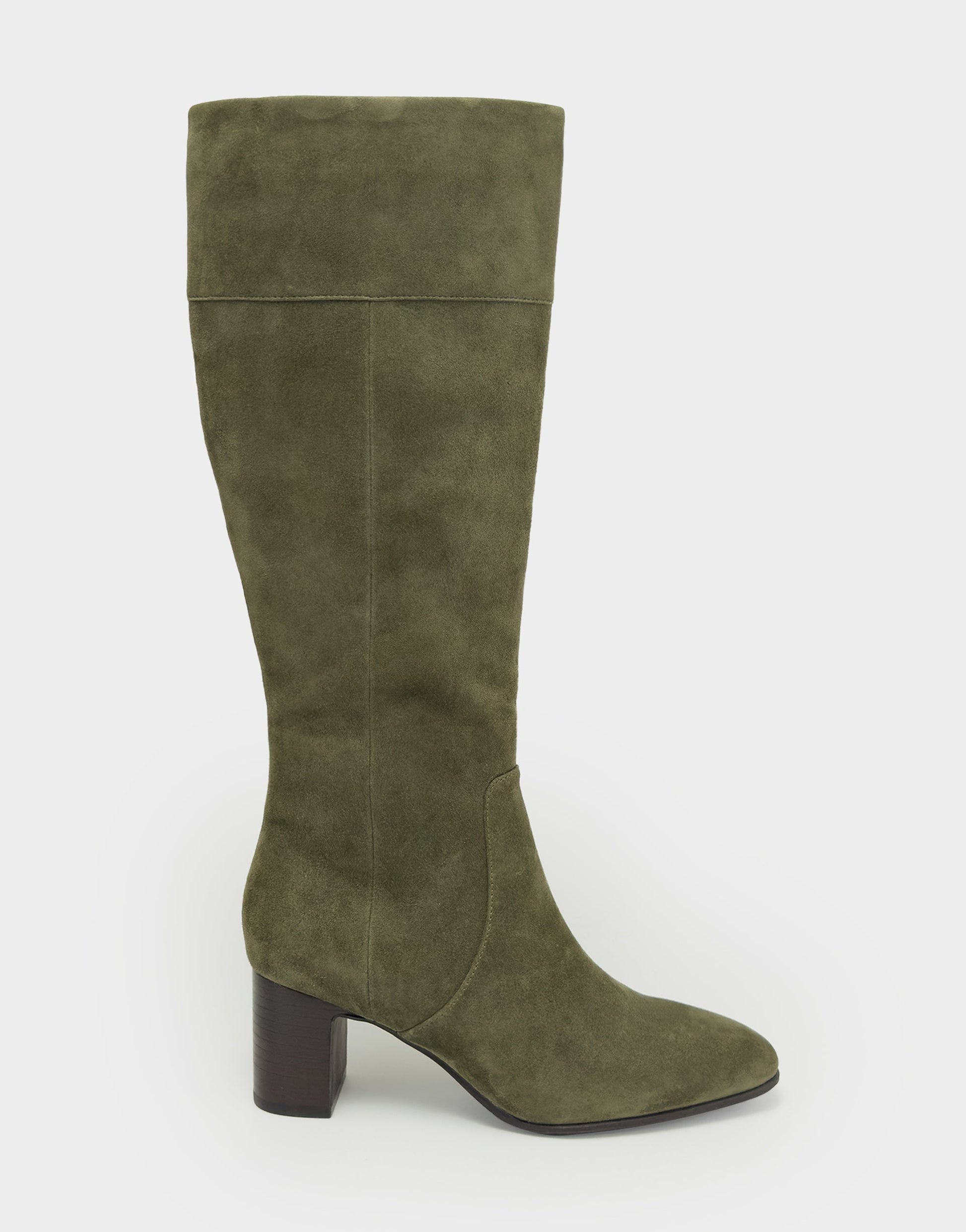 Aerosoles Comfortable Women's Mid Block Heel Boot In Green Suede