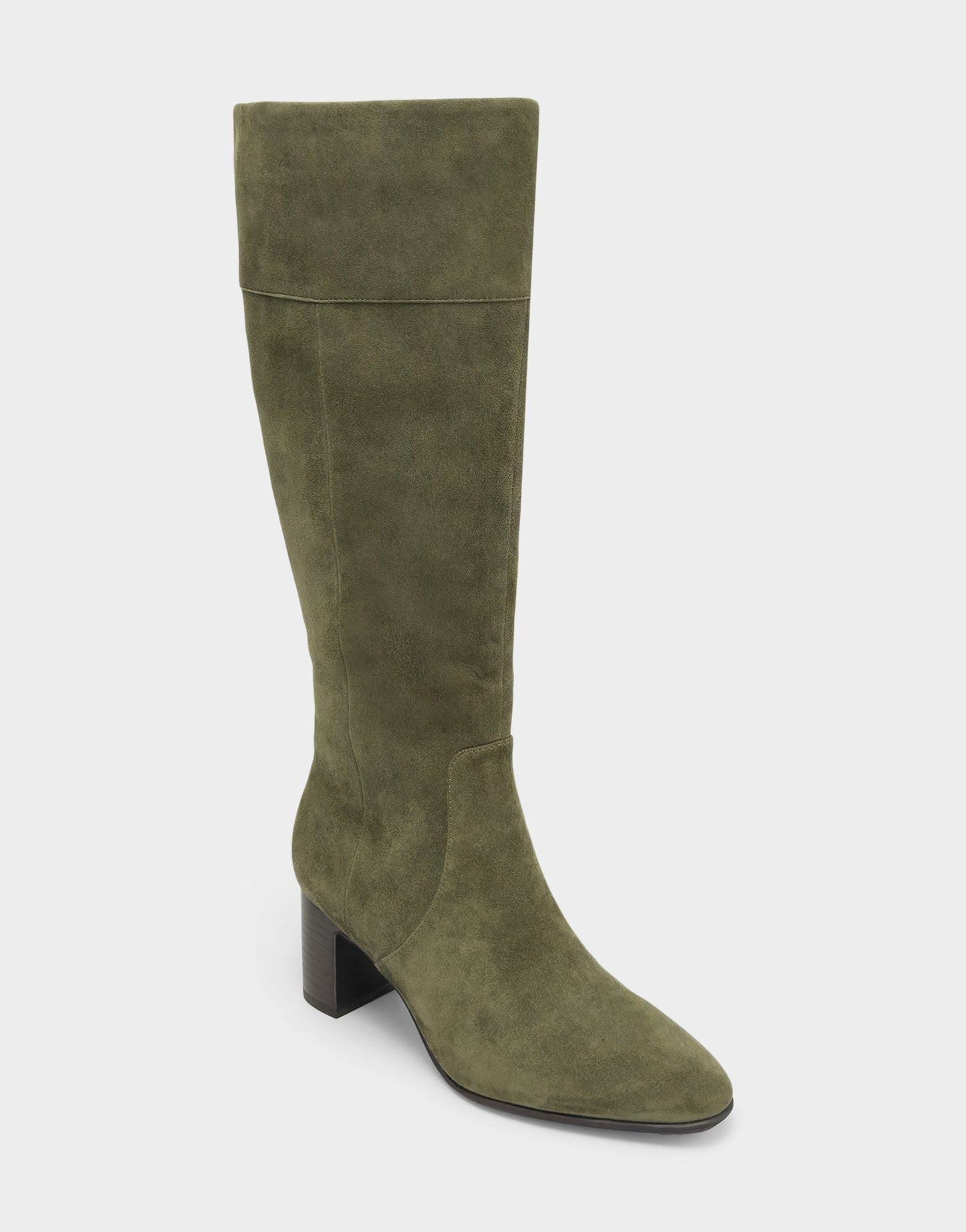 Aerosoles Comfortable Women's Mid Block Heel Boot In Green Suede