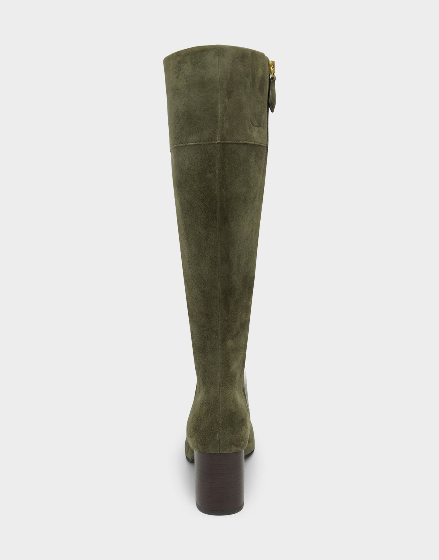 Aerosoles Comfortable Women's Mid Block Heel Boot In Green Suede