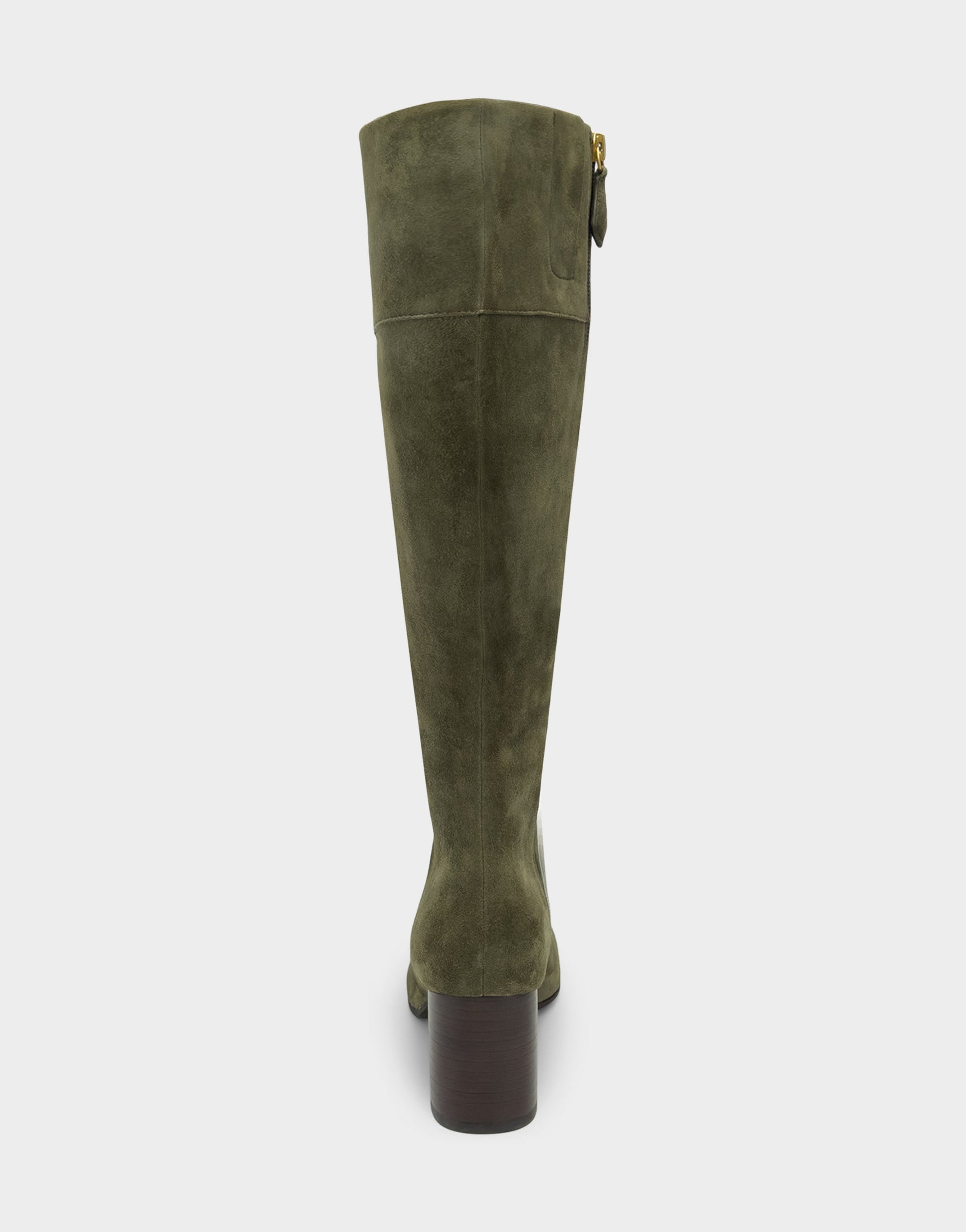 Aerosoles Comfortable Women's Mid Block Heel Boot In Green Suede