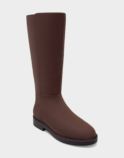 Aerosoles Comfortable Women's Low Block Heel Boot In Brown Faux Suede