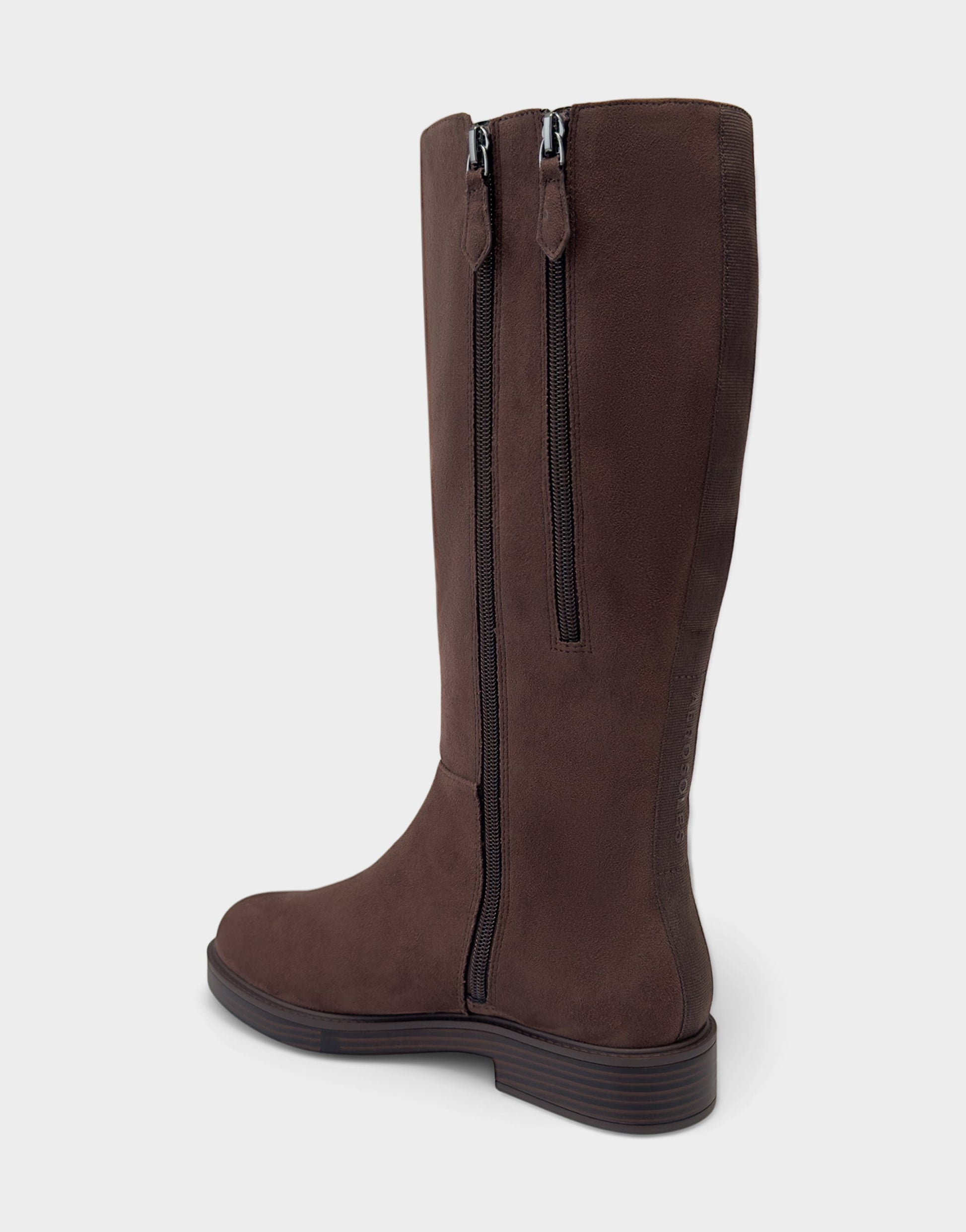Aerosoles Comfortable Women's Low Block Heel Boot In Brown Faux Suede