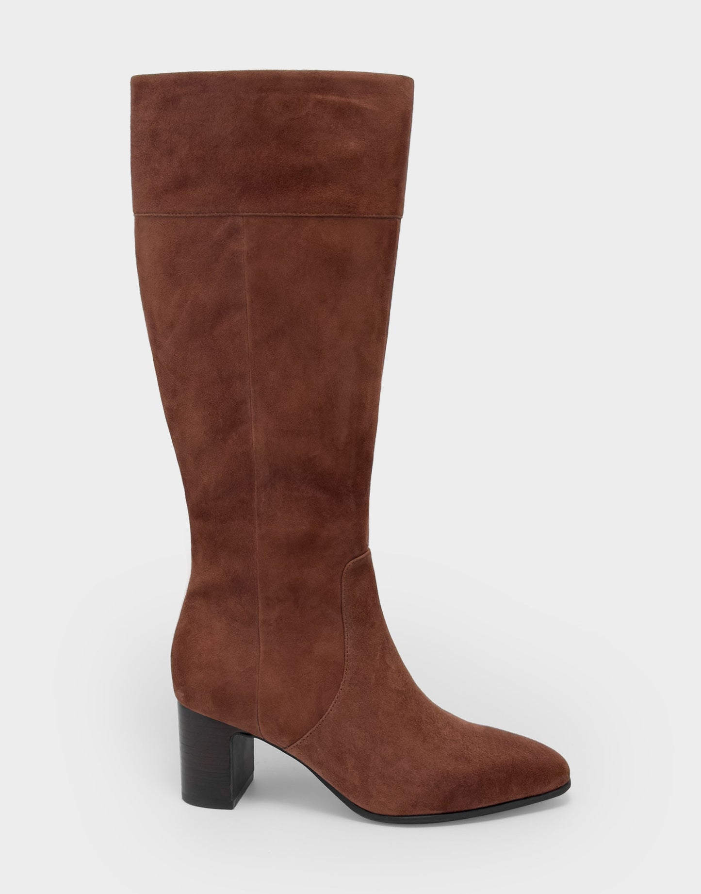 Aerosoles Comfortable Women's Mid Block Heel Boot In Brown Suede