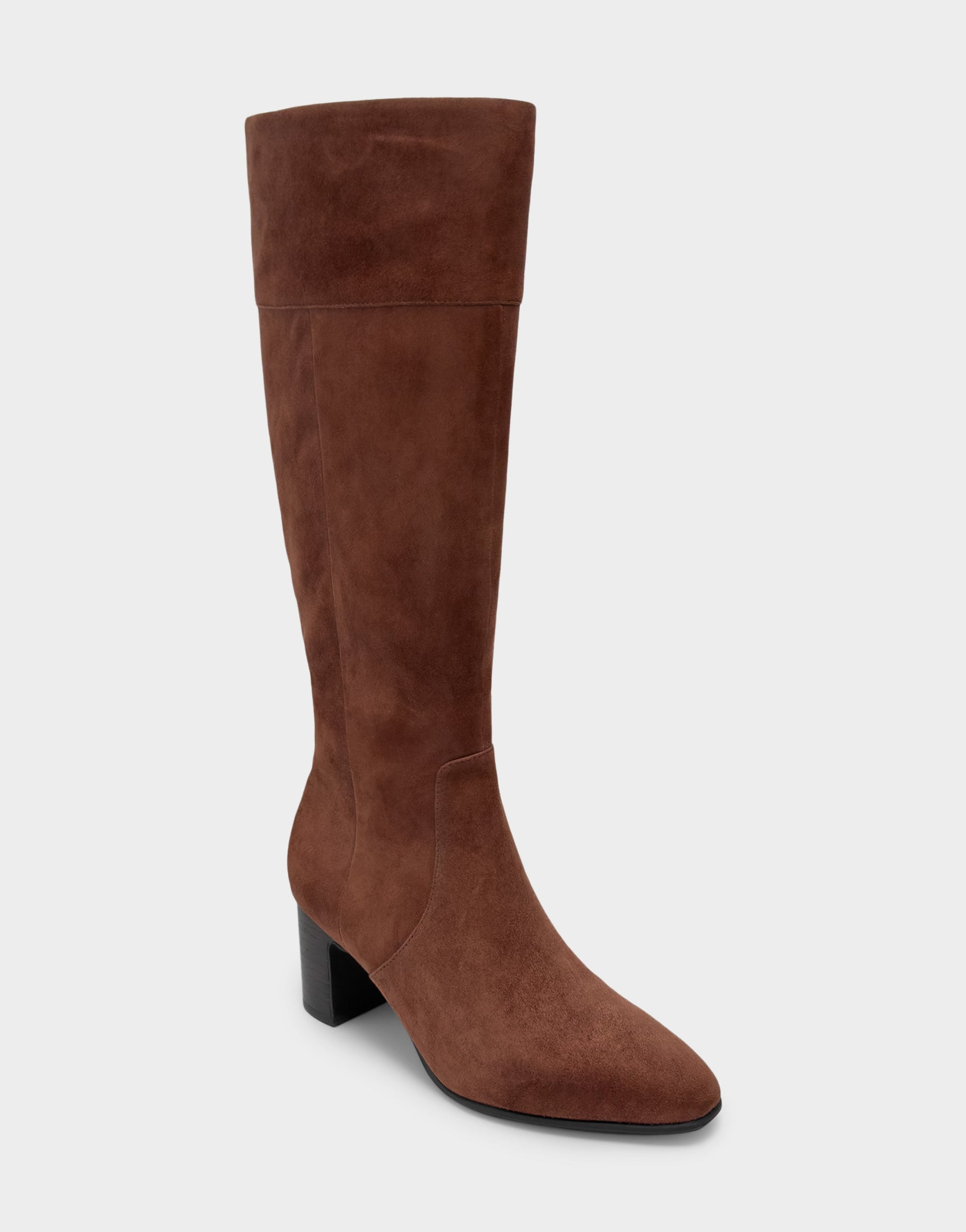 Aerosoles Comfortable Women's Mid Block Heel Boot In Brown Suede