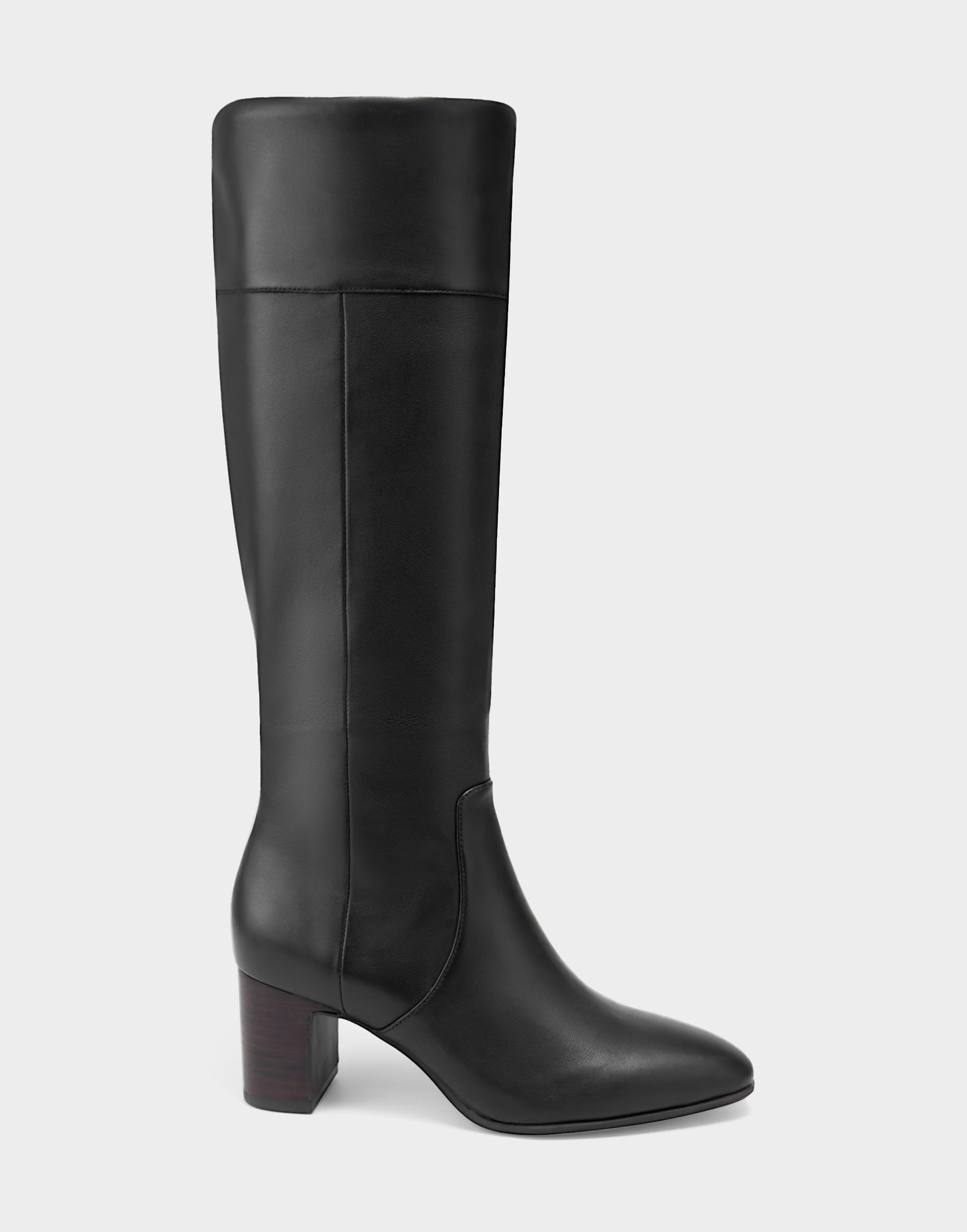 Aerosoles Comfortable Women's Mid Block Heel Boot In Black Leather