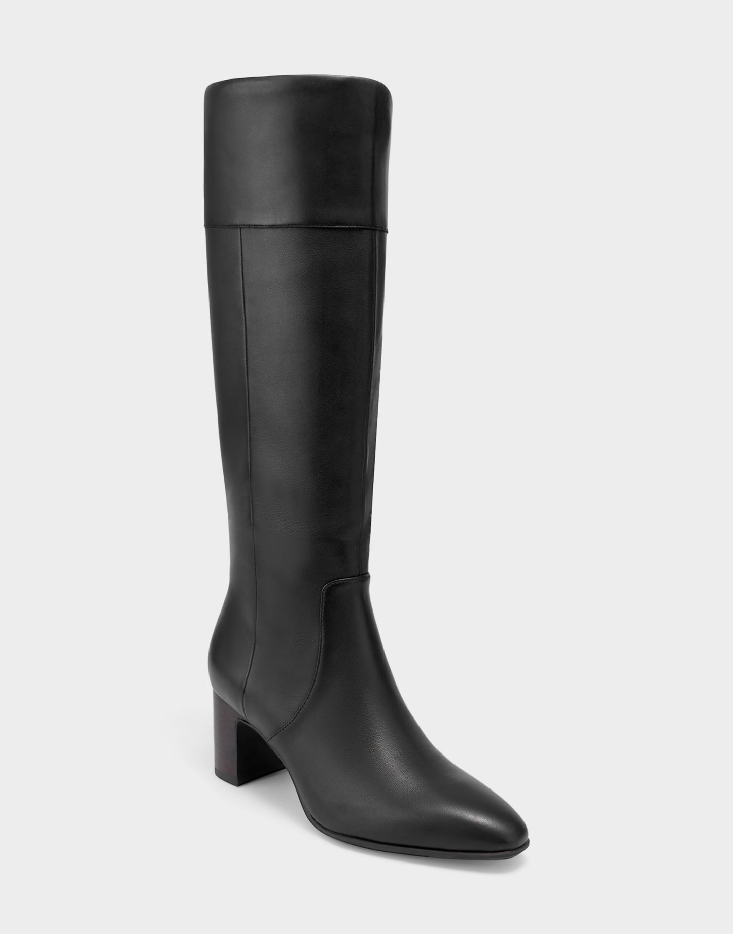 Aerosoles Comfortable Women's Mid Block Heel Boot In Black Leather
