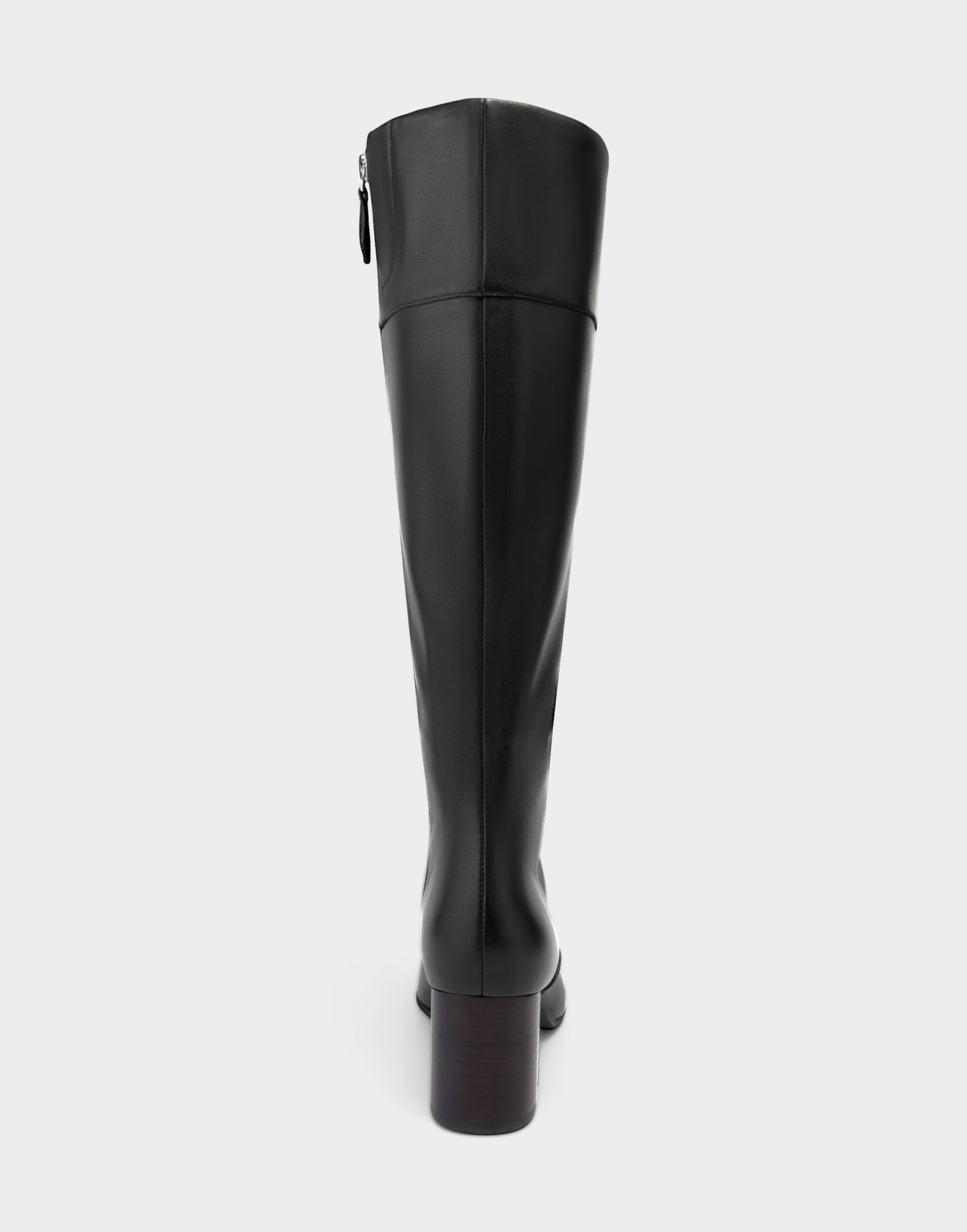 Aerosoles Comfortable Women's Mid Block Heel Boot In Black Leather