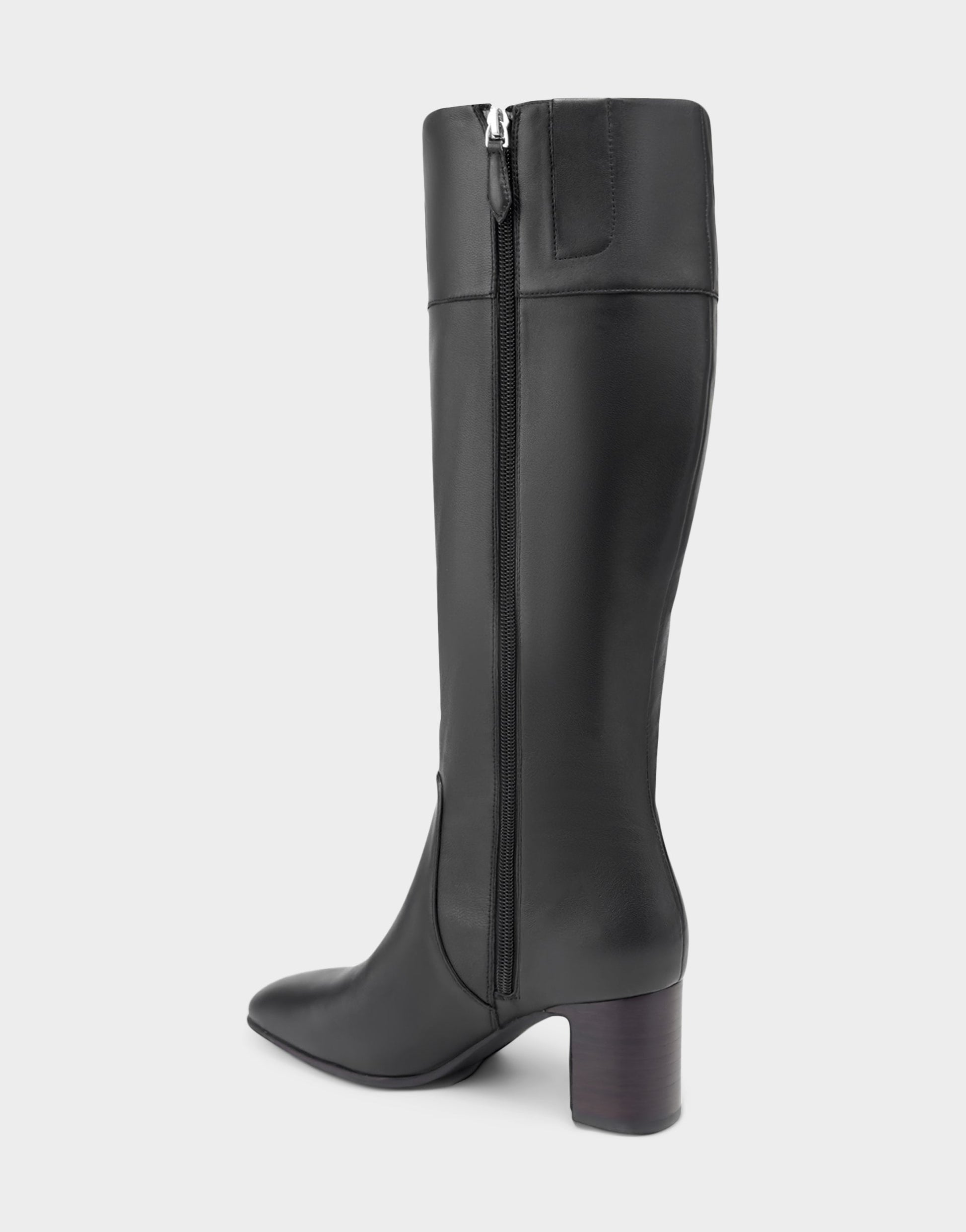Aerosoles Comfortable Women's Mid Block Heel Boot In Black Leather