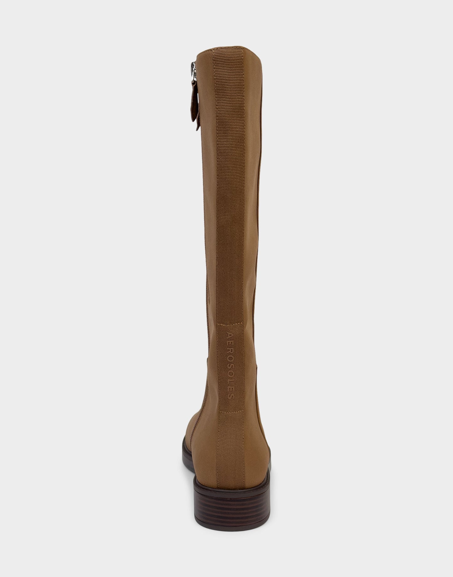 Aerosoles Comfortable Women's Low Block Heel Boot In Tan Faux Nubuck