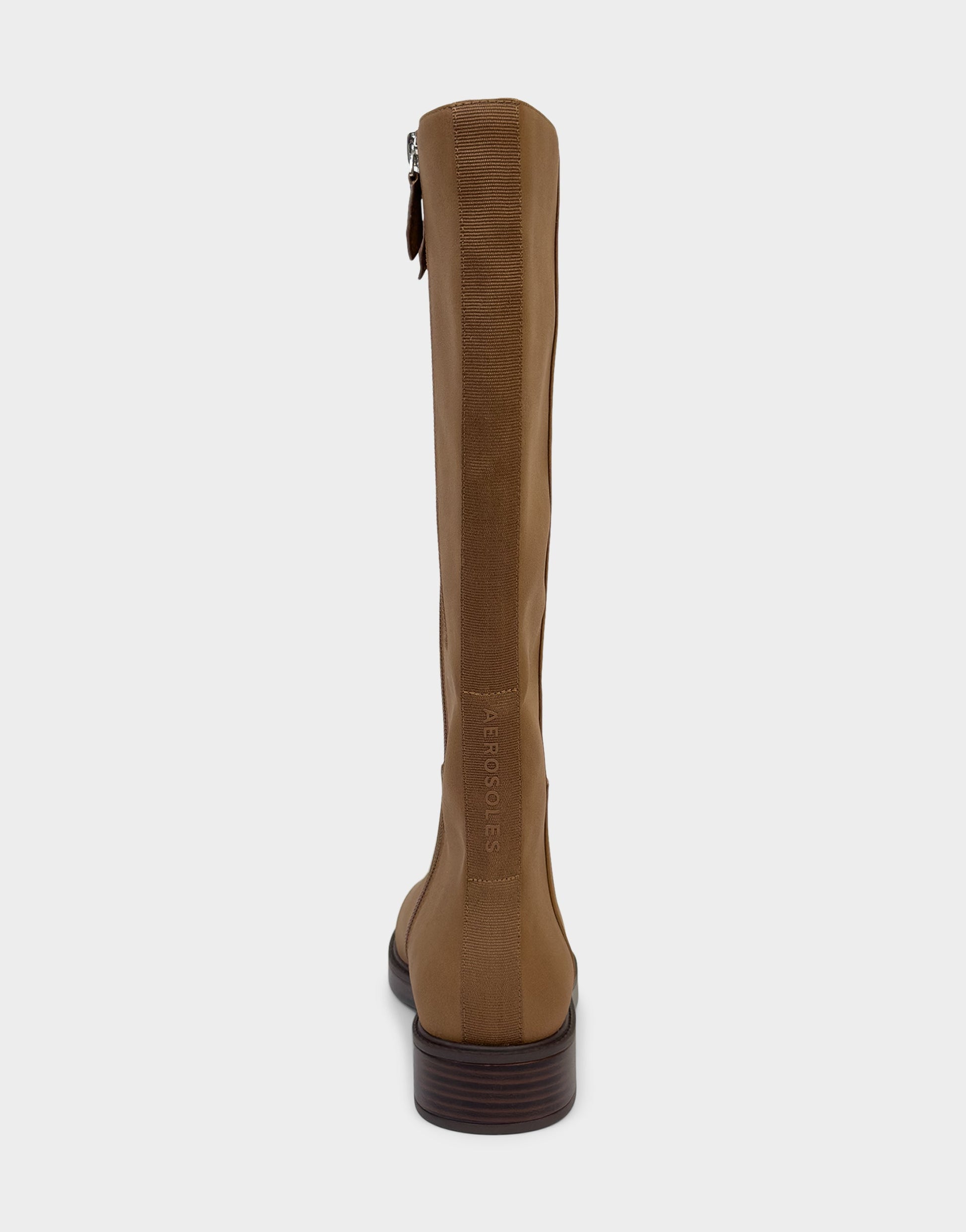 Aerosoles Comfortable Women's Low Block Heel Boot In Tan Faux Nubuck