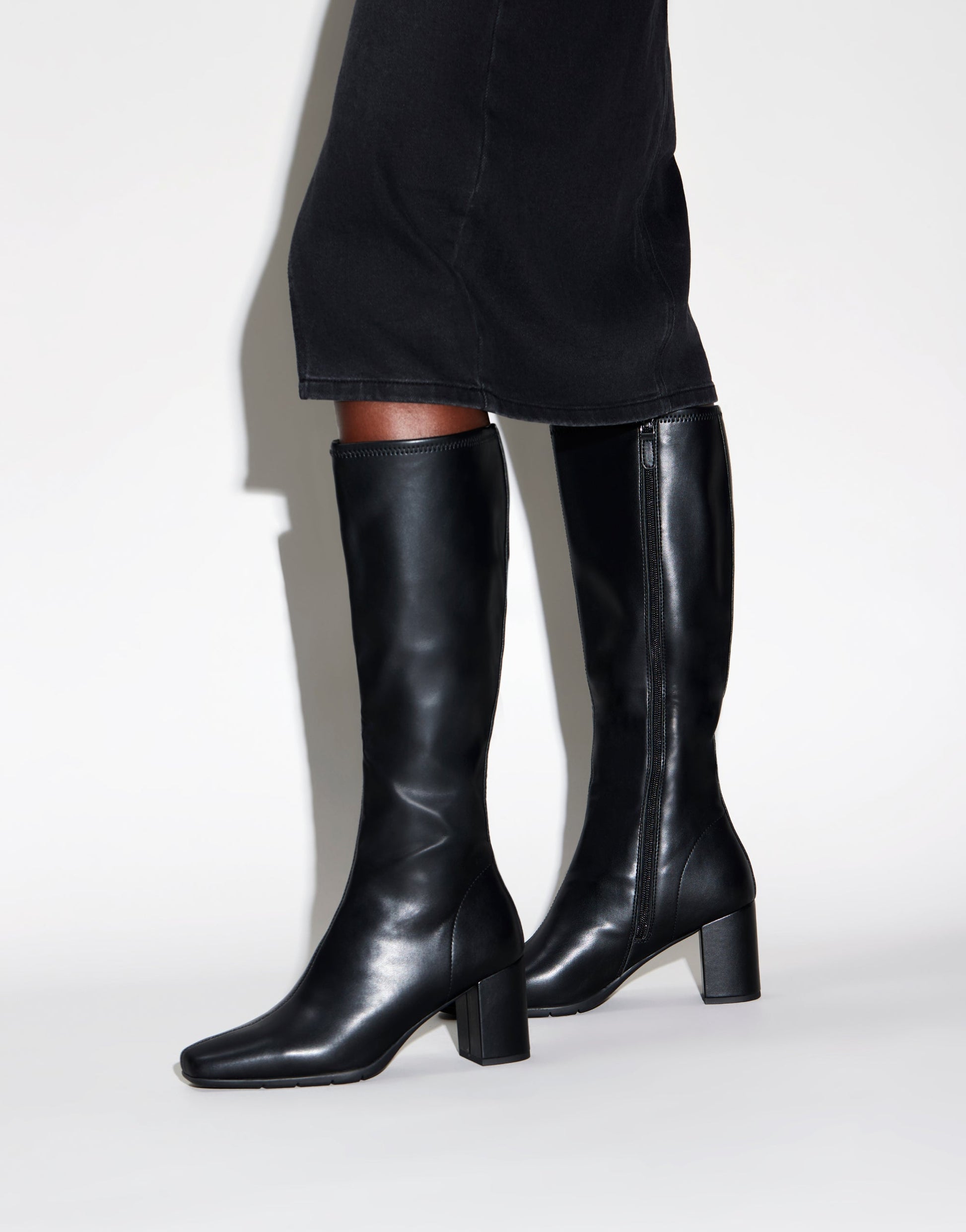 Aerosoles Comfortable Women's Tall Shaft Boot in Black Faux Leather