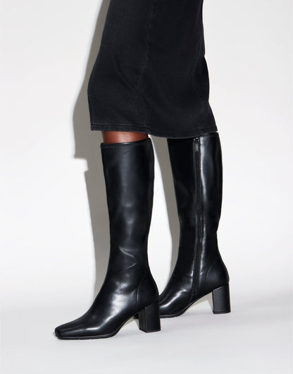 Aerosoles Comfortable Women's Tall Shaft Boot in Black Faux Leather
