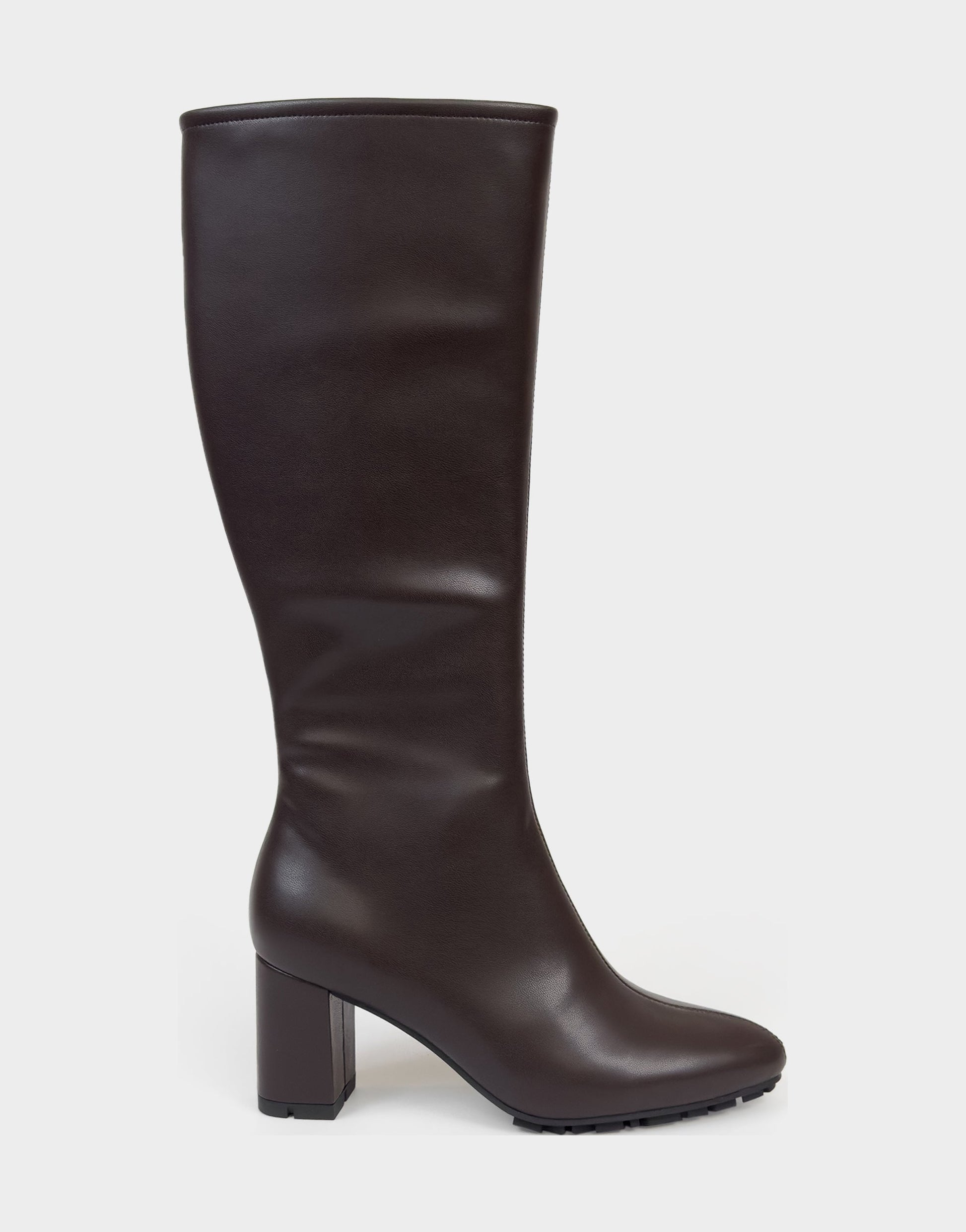 Aerosoles Comfortable Women's Mid Block Heel Boot In Brown Faux Leather