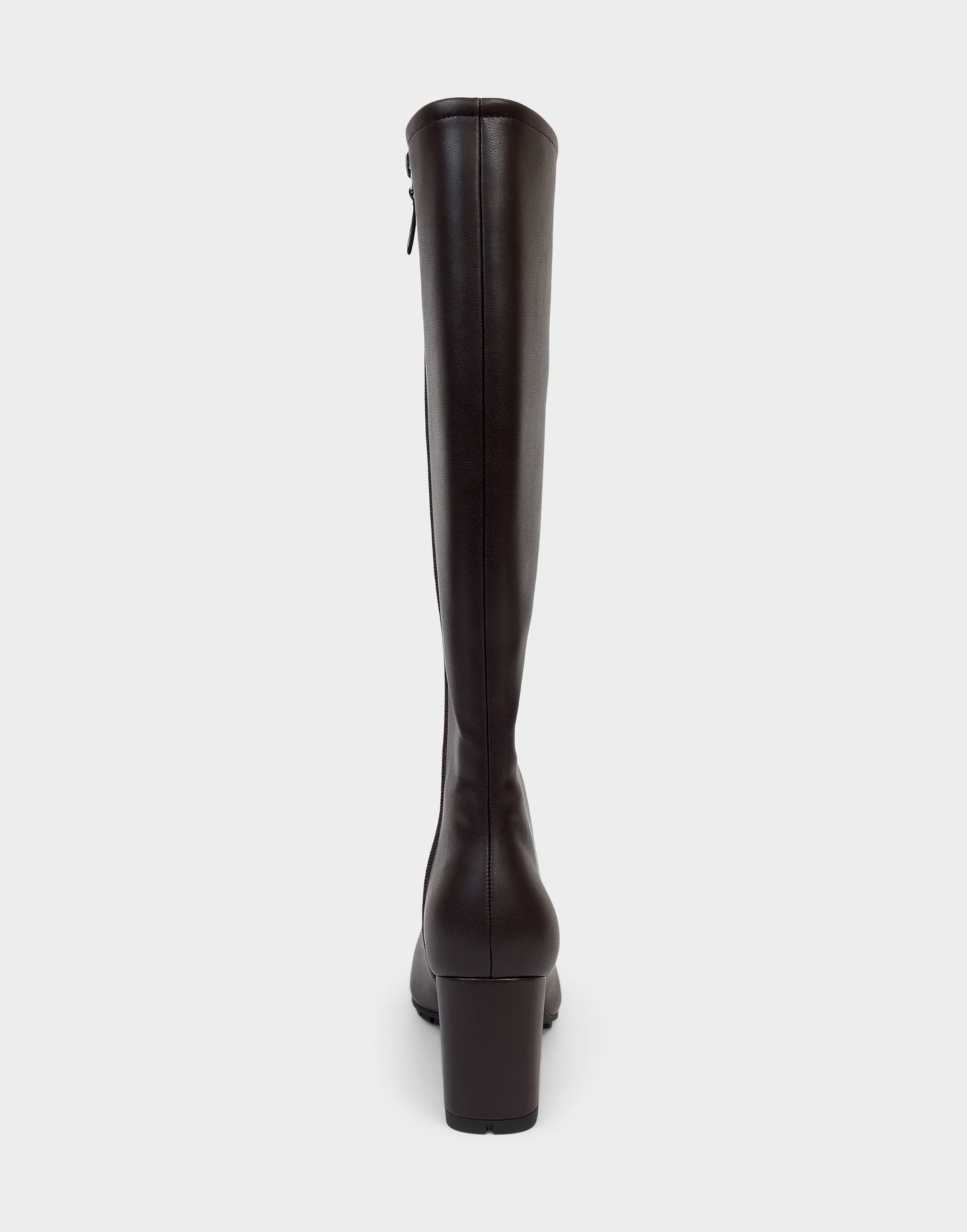 Aerosoles Comfortable Women's Mid Block Heel Boot In Brown Faux Leather