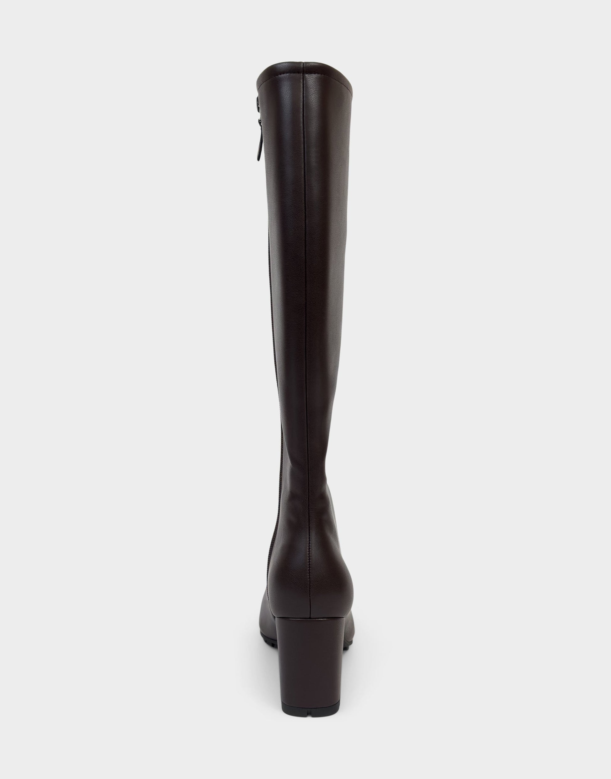 Aerosoles Comfortable Women's Mid Block Heel Boot In Brown Faux Leather