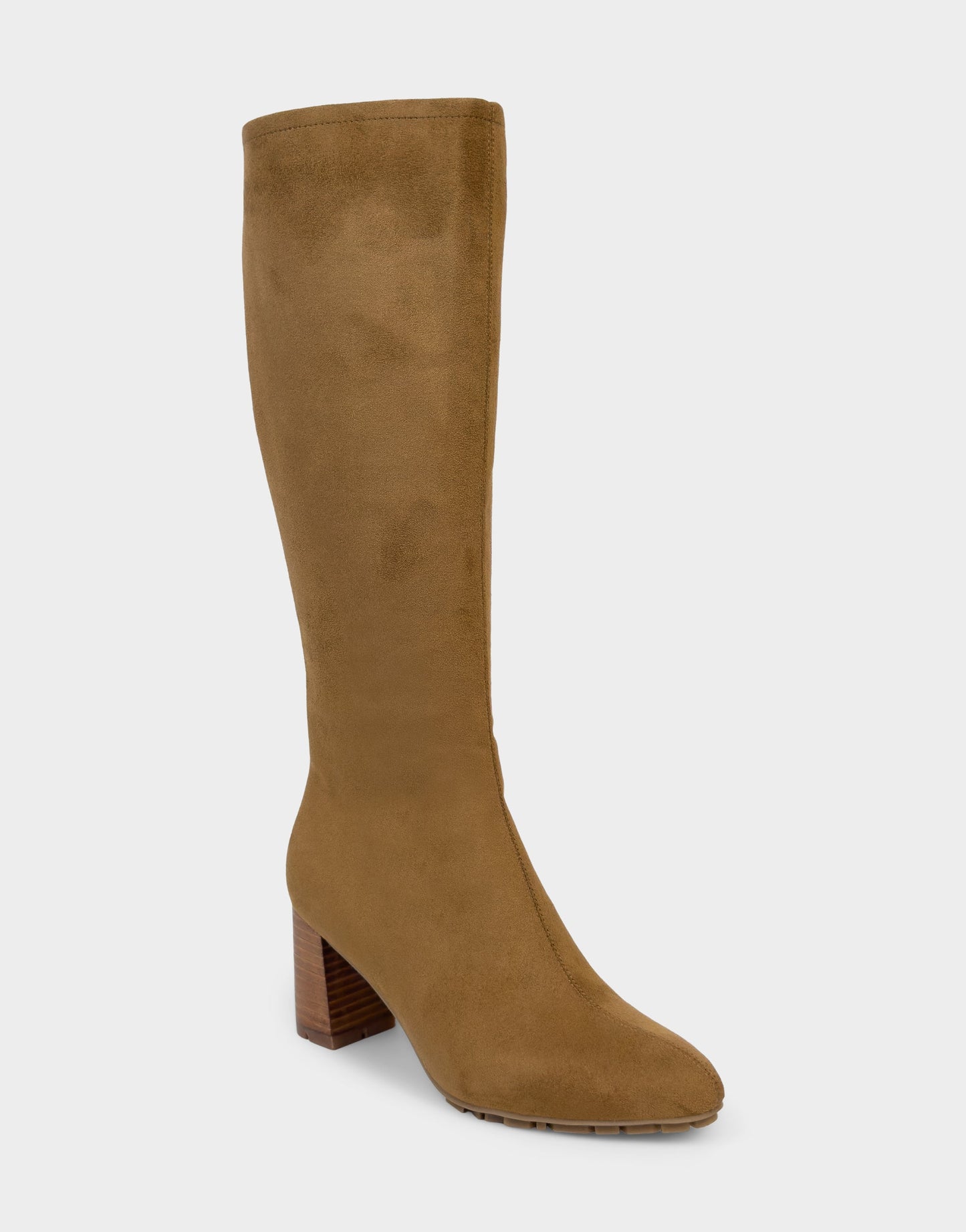 Aerosoles Comfortable Women's Mid Block Heel Boot In Brown Faux Suede