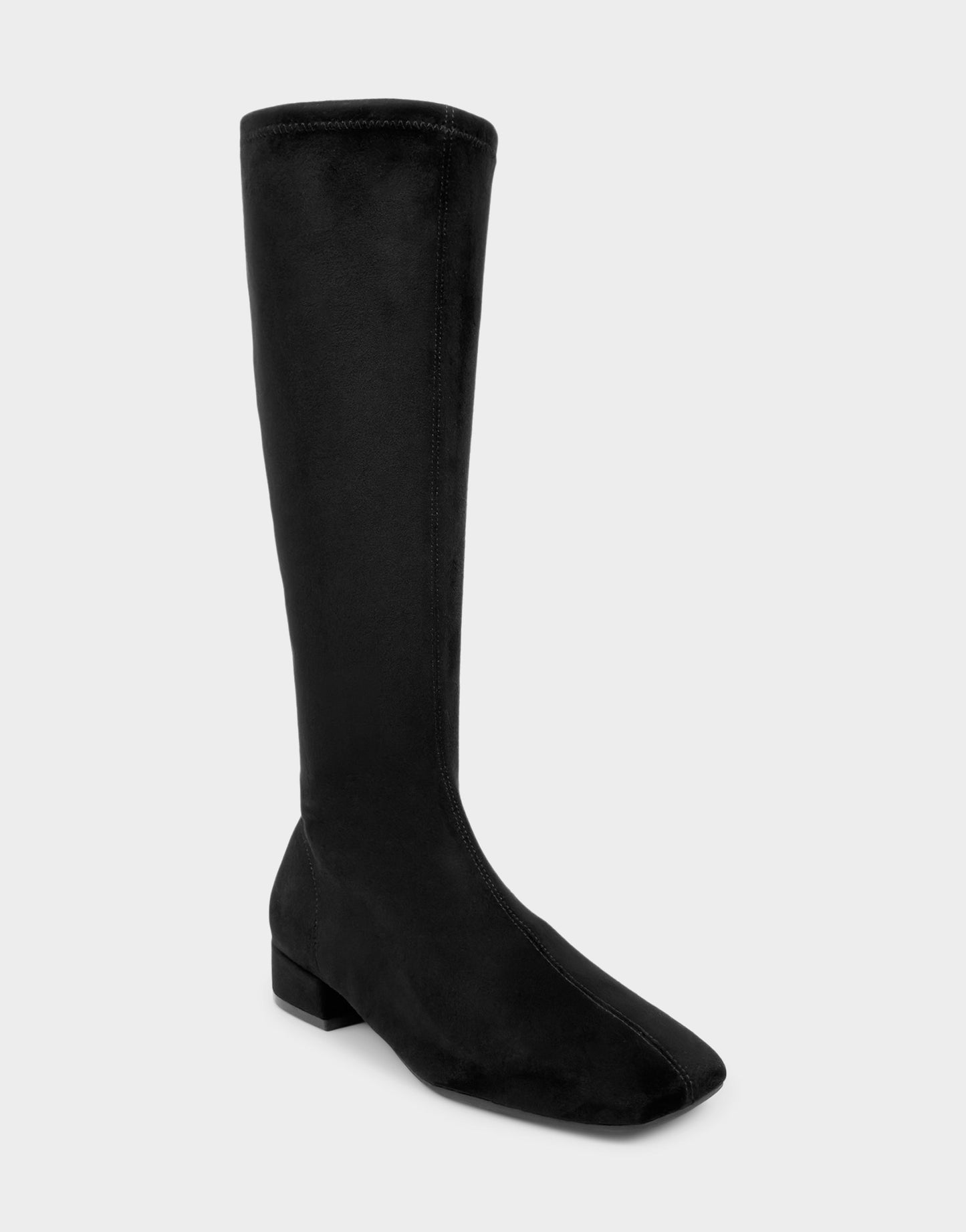 Aerosoles Comfortable Women's Low Block Heel Boot In Black Faux Suede